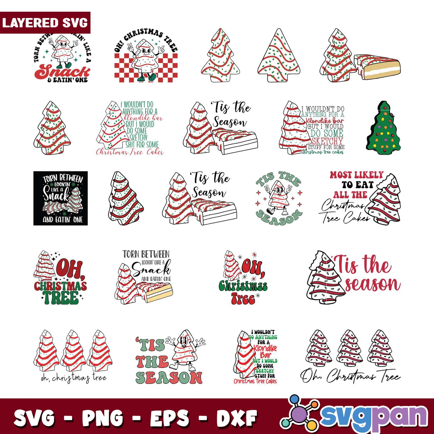Christmas Tree Cakes SVG Bundle