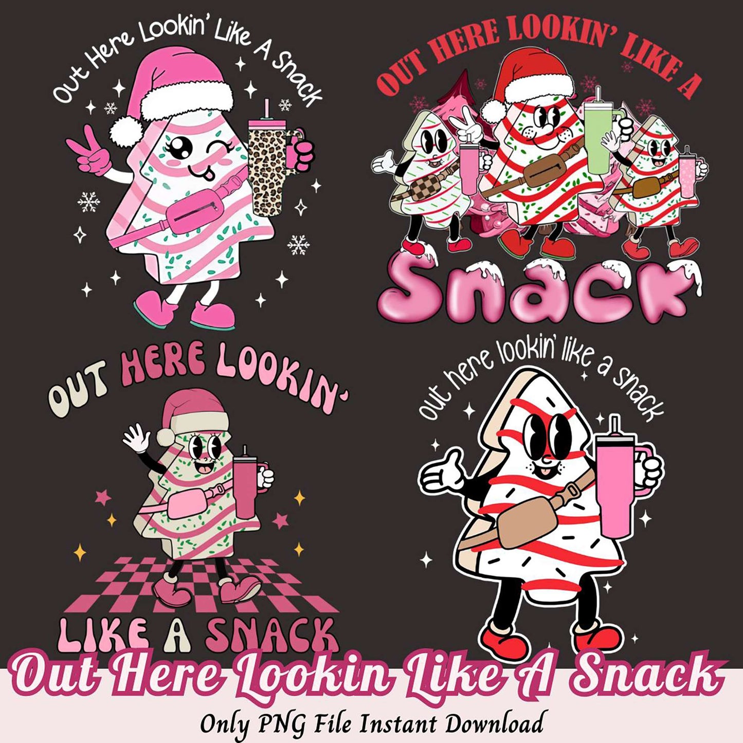 Christmas Tree Snack PNG Bundle