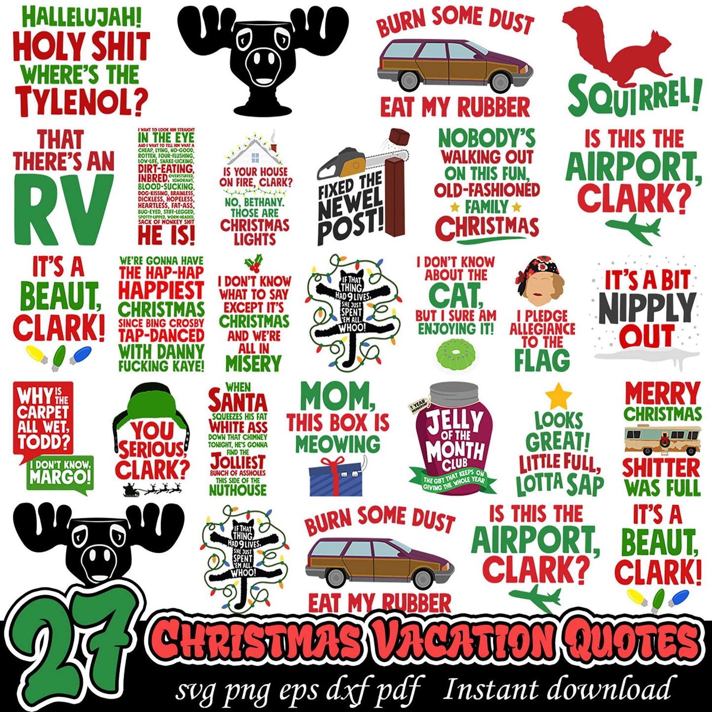 Christmas Vacation Quotes SVG Bundle
