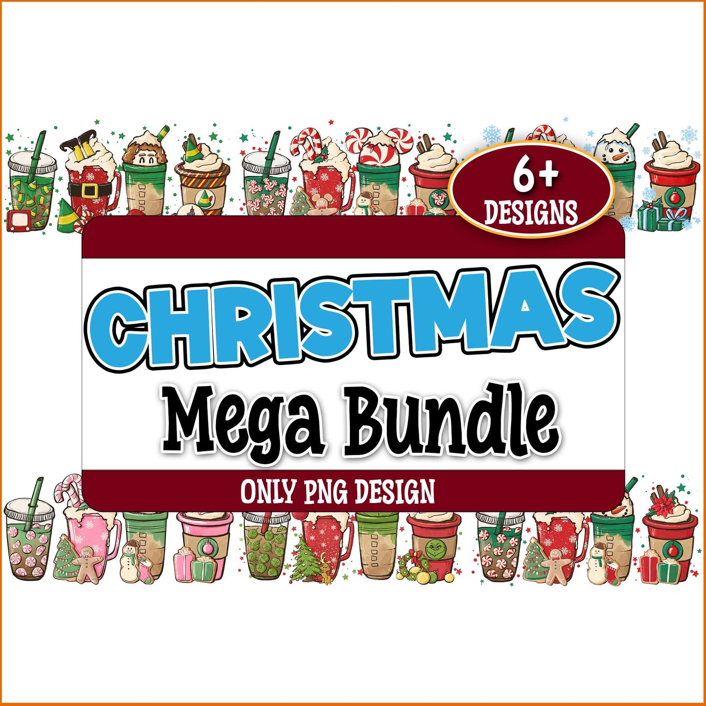 Christmas bubble tea png bundle