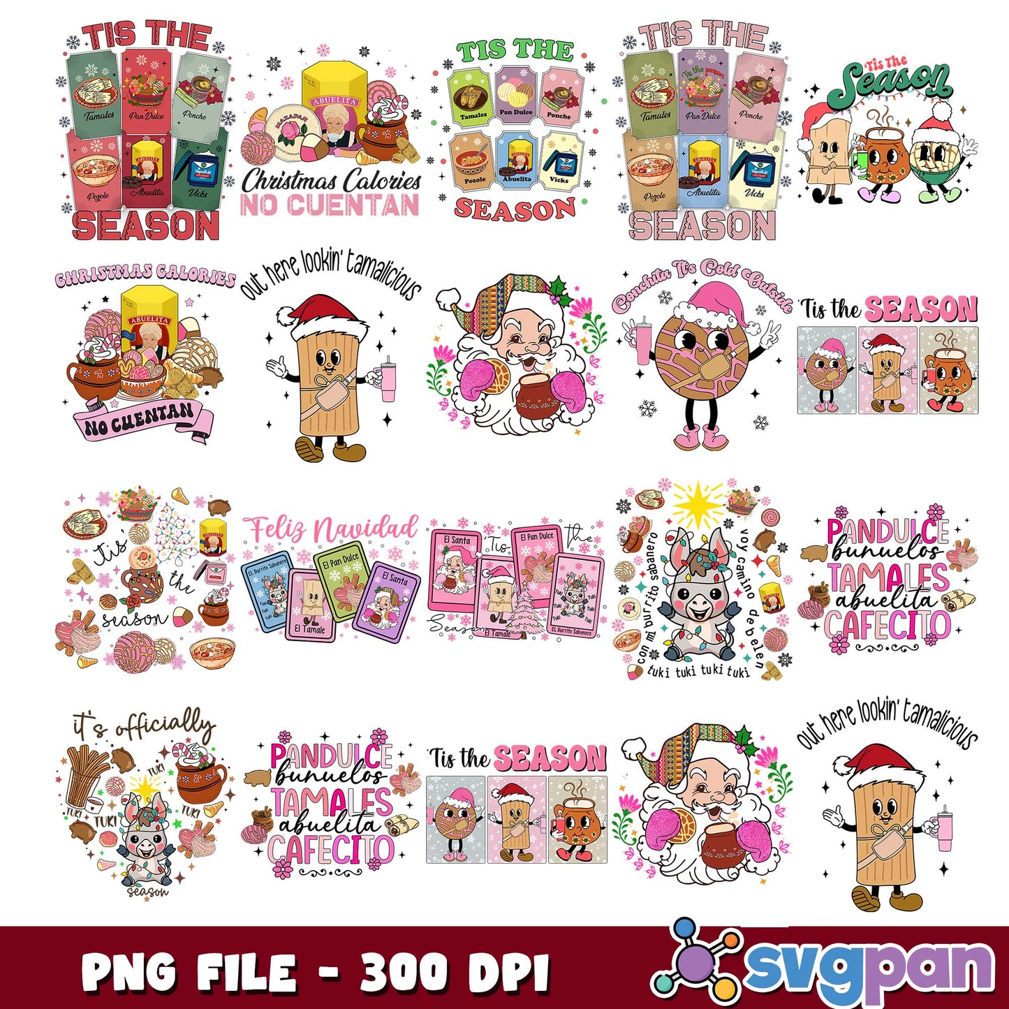 Christmas calories png bundle