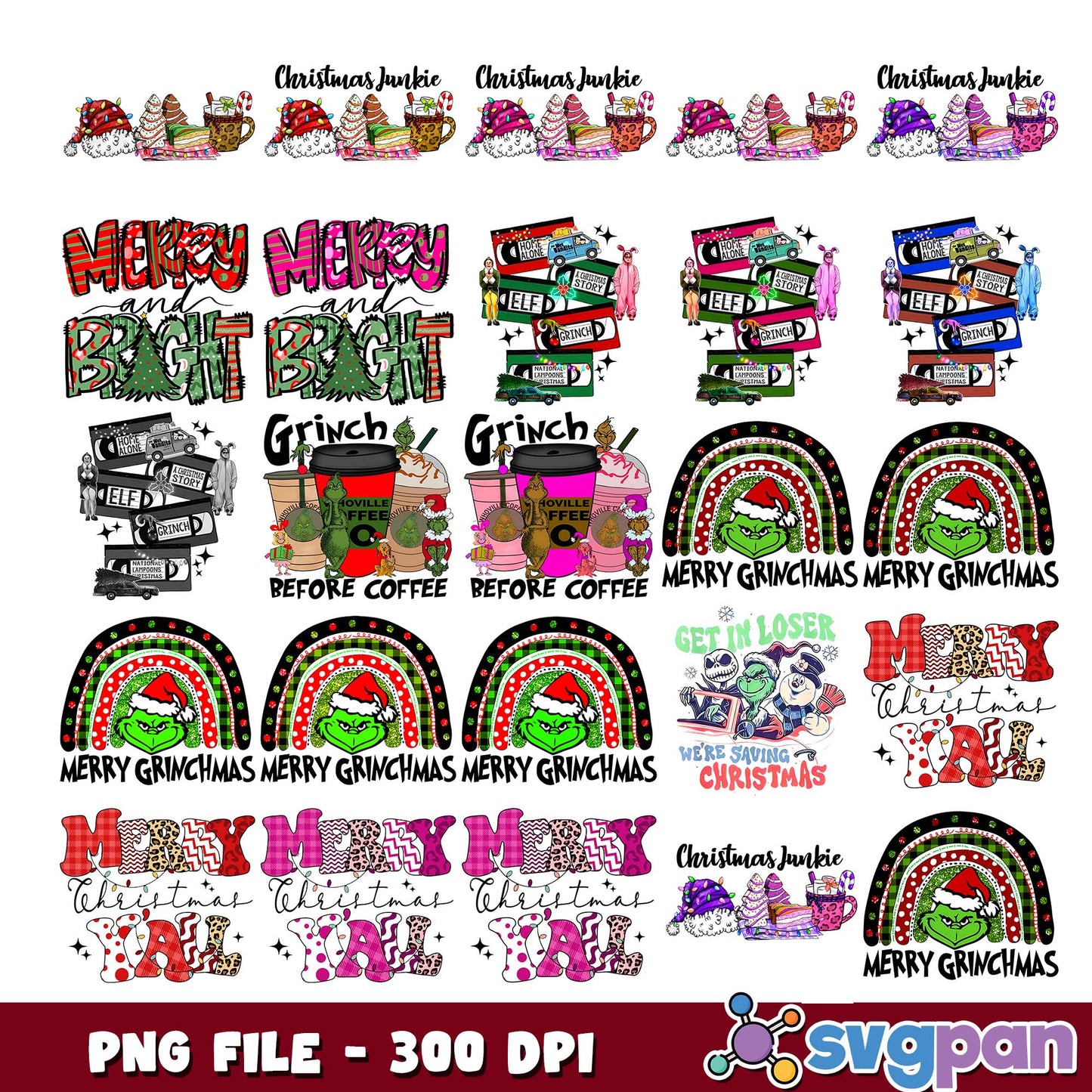 Christmas junkie png bundle
