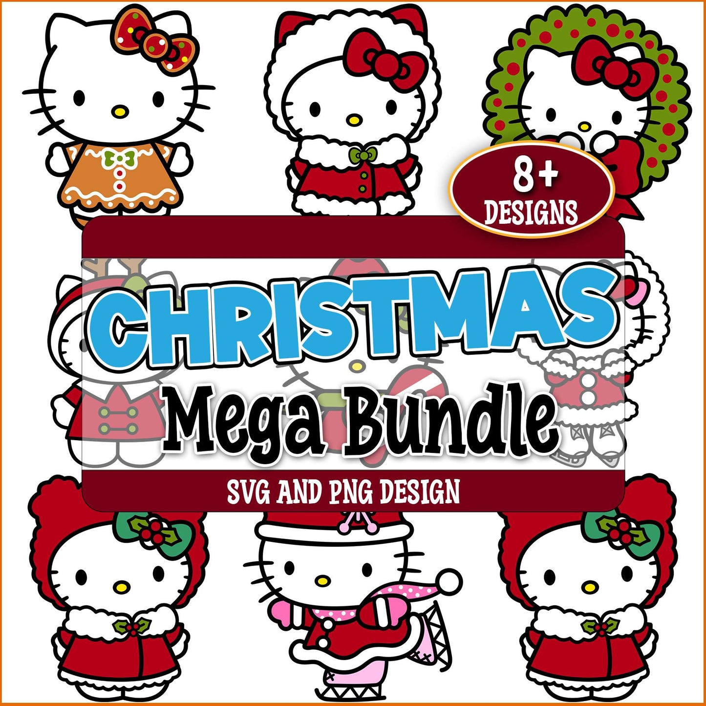 Christmas kitty svg bundle