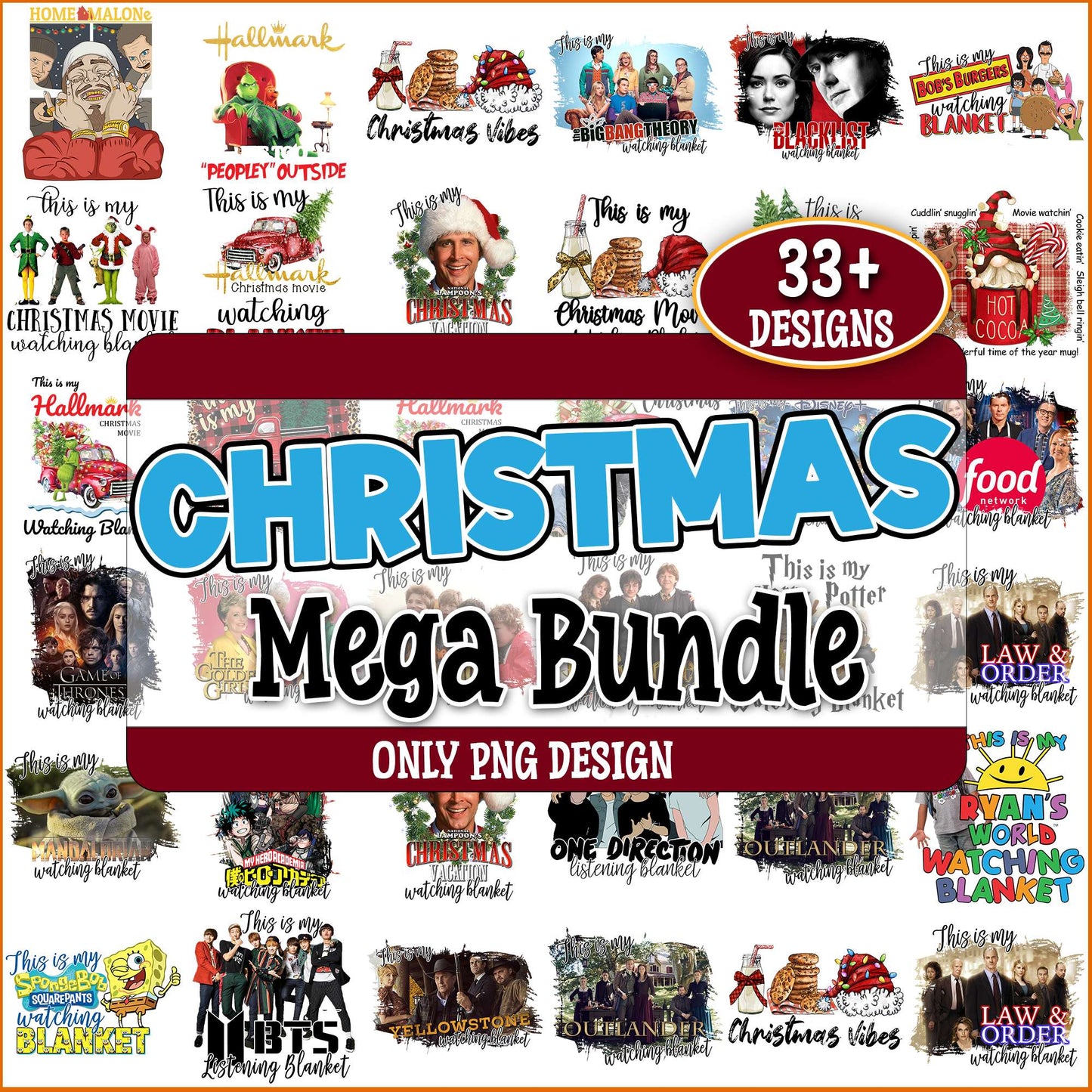 Christmas movies x films png bundle