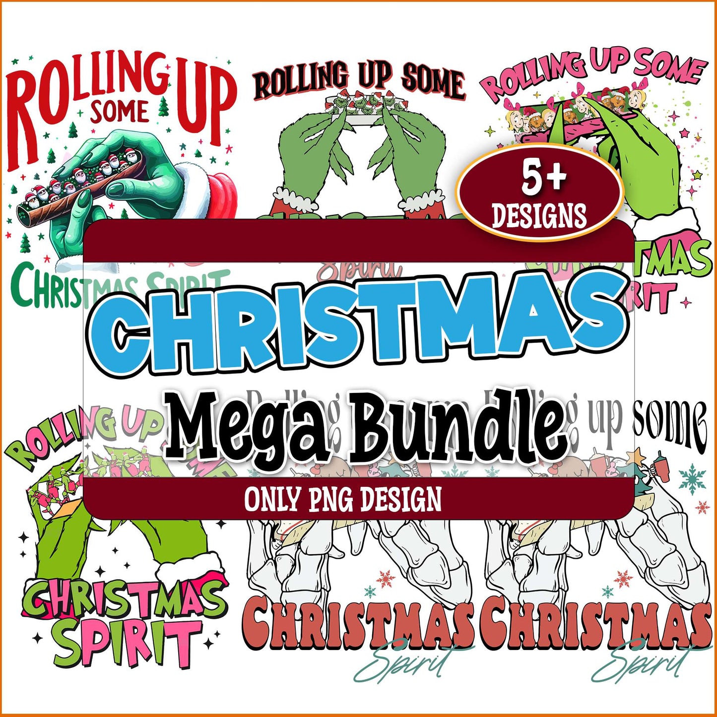 Christmas spirit png bundle