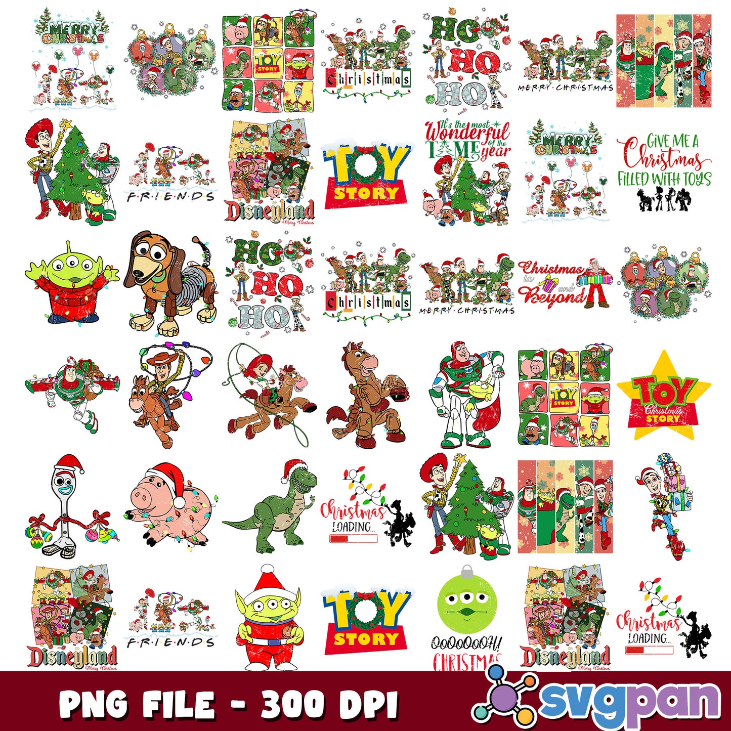 Christmas toy story world png bundle
