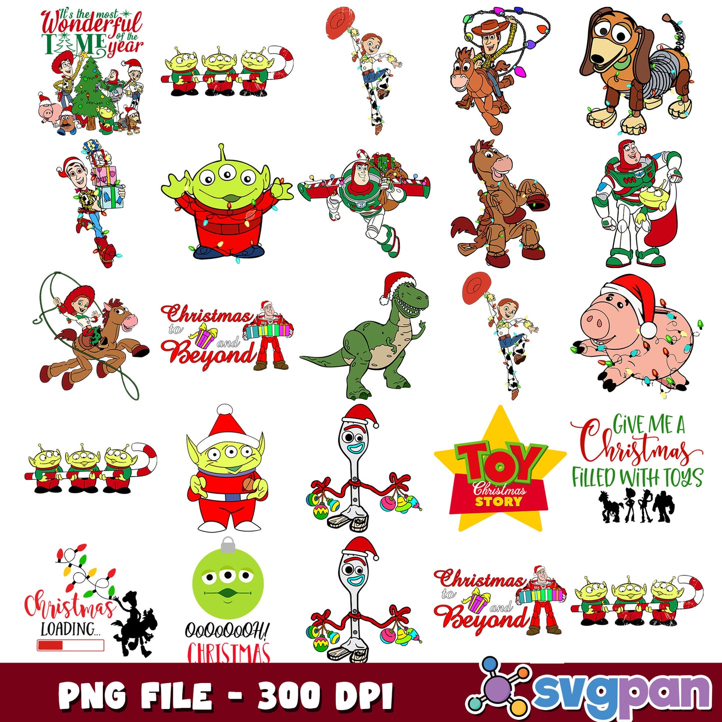 Christmas toy story world png bundle, toy story png, christmas movies png
