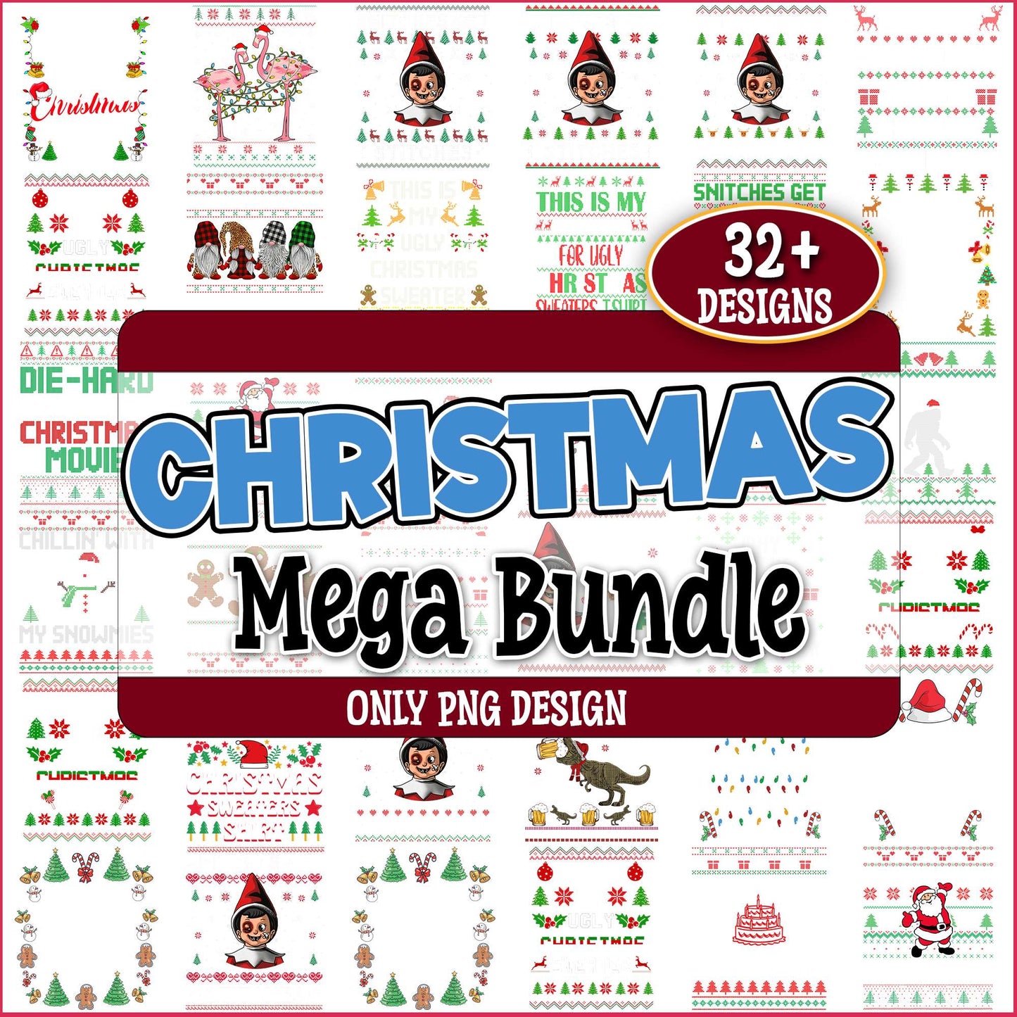Christmas ugly png bundle