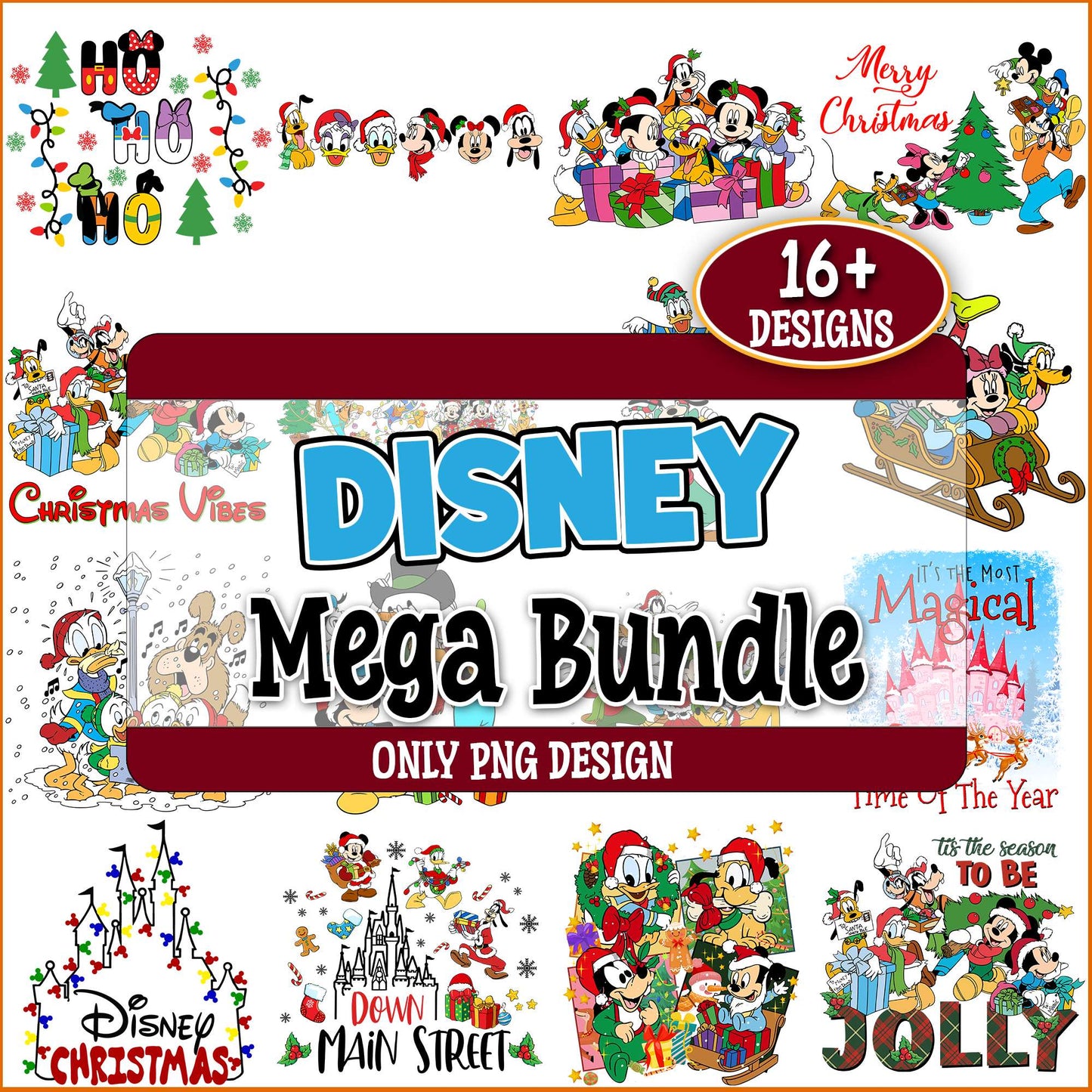 Christmas vibes disney png bundle