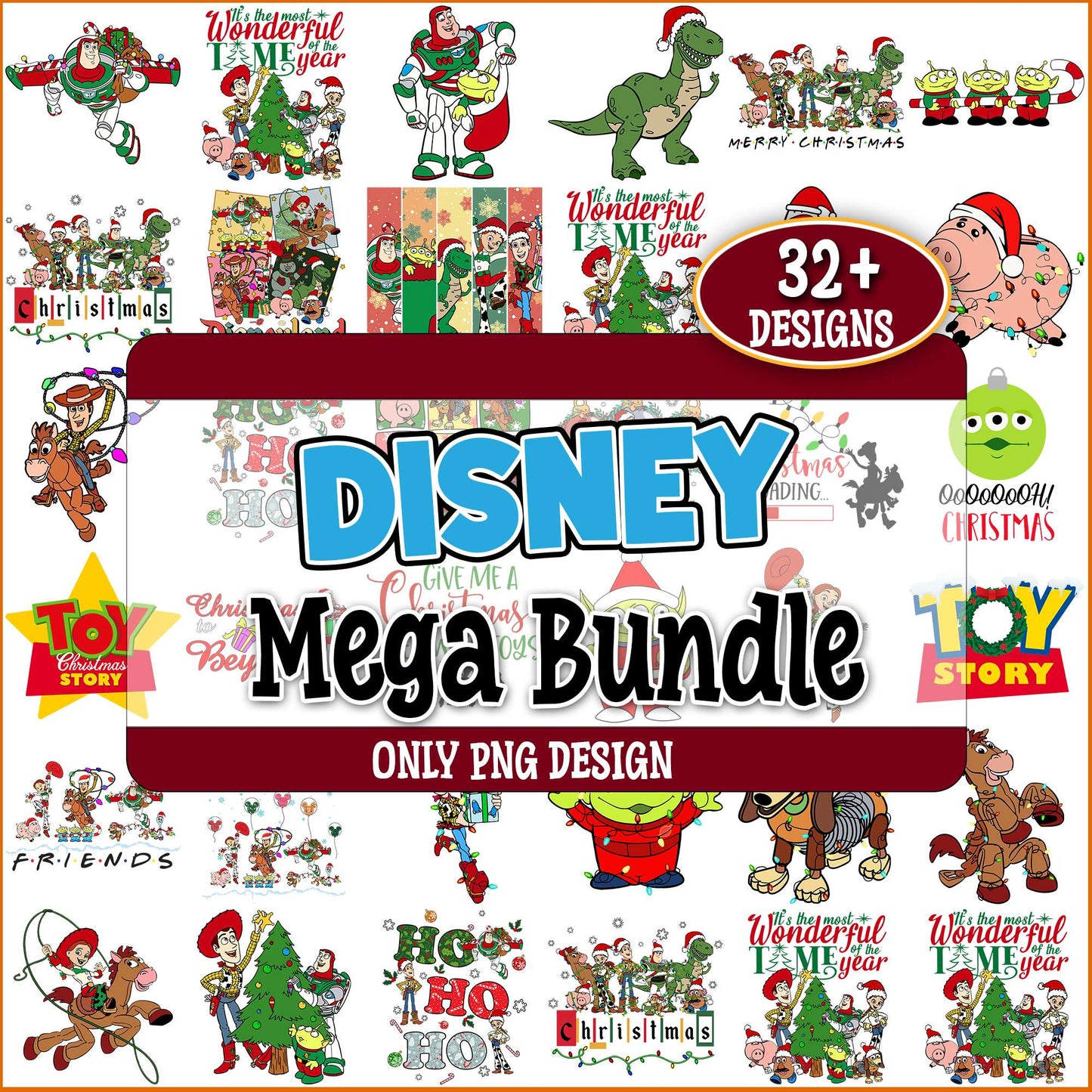 Christmas wonderful time png bundle