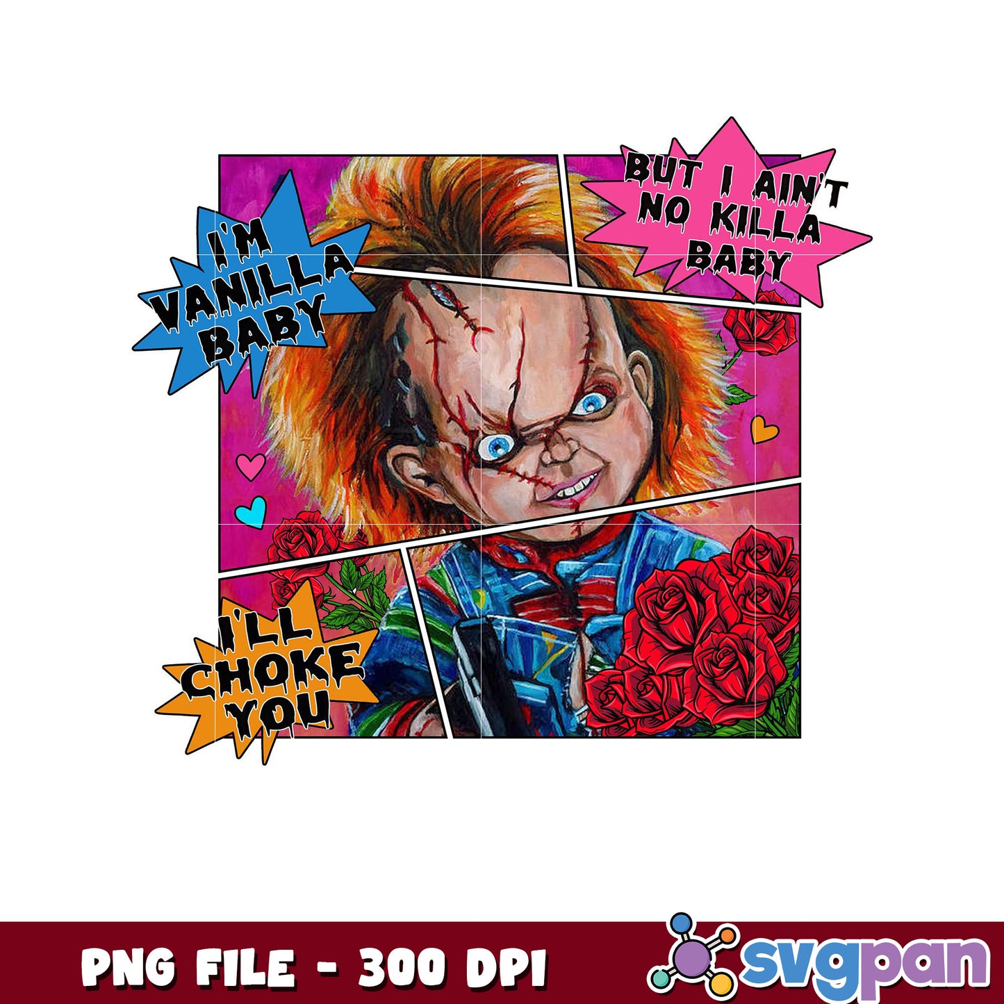 Chucky Art Print, Cute But Spooky PNG Download File