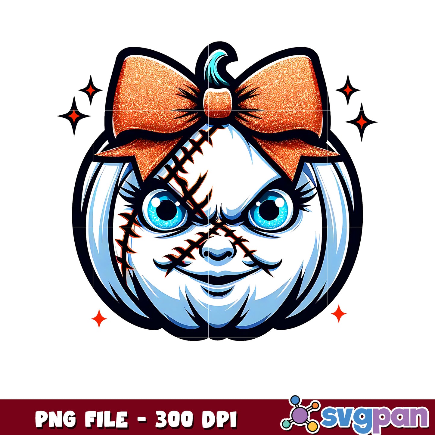 Chucky pumpkin png, cartoon characters png, halloween png