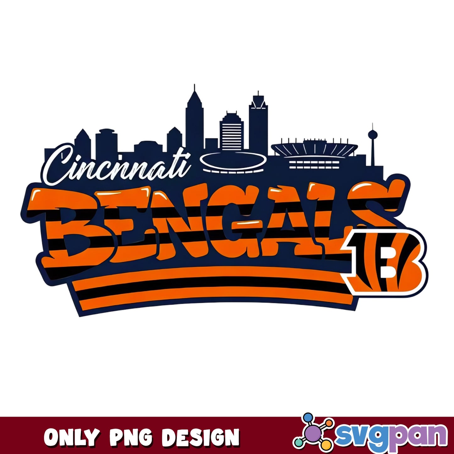 Cincinnati Bengals Skyline PNG, NFL Football PNG, Bengals Logo PNG