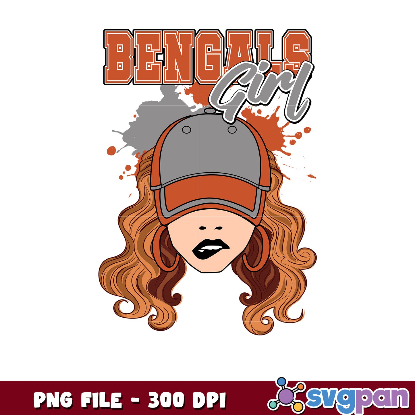 Cincinnati bengals girl hat design png, nfl bengals, rugby american png