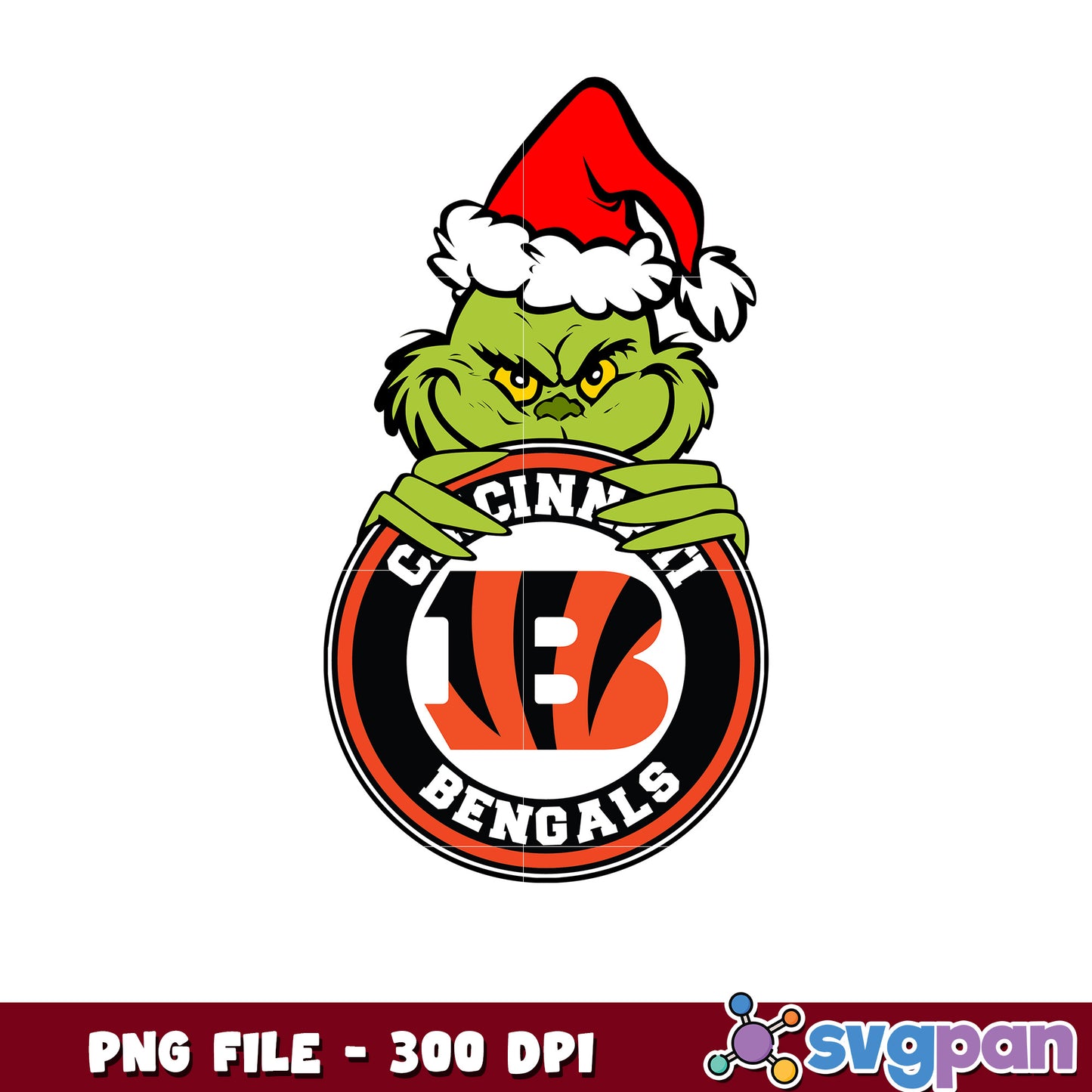Cincinnati bengals grinch design png, nfl teams png, super bowl 2025 png