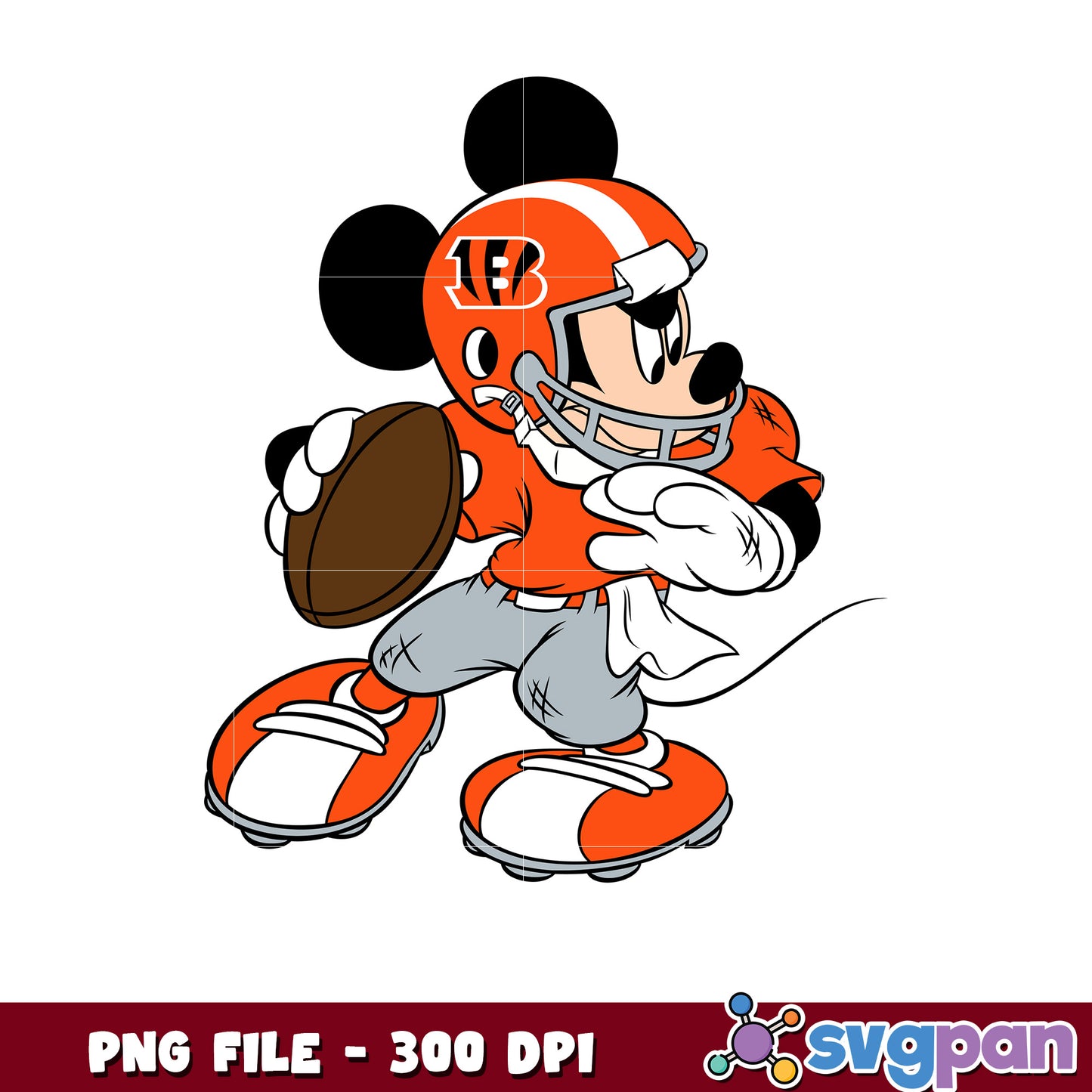 Cincinnati bengals nfl mickey mouse logo png, american football league png, nfl teams png