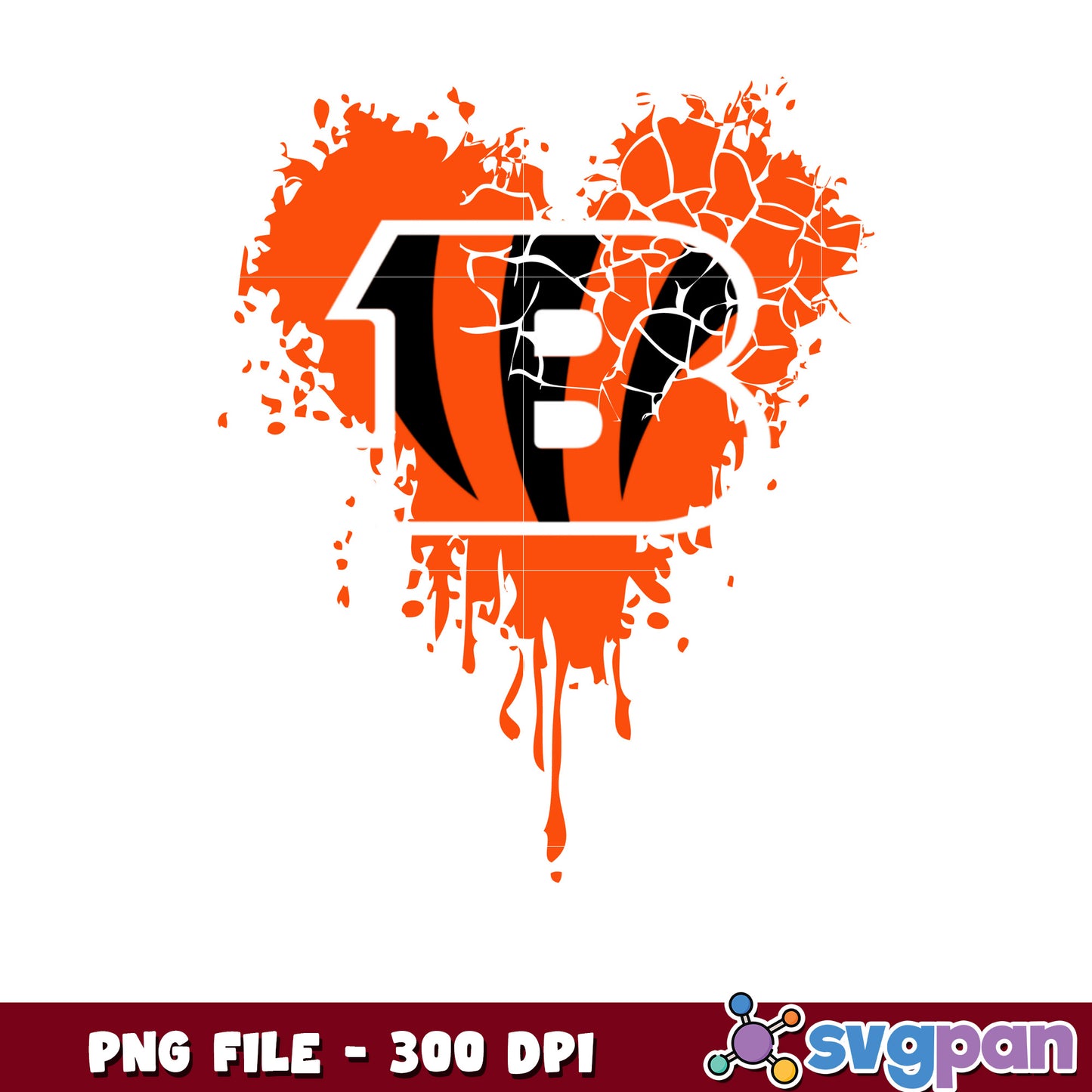 Cincinnati bengals painting design png, nfl bengals, rugby american png