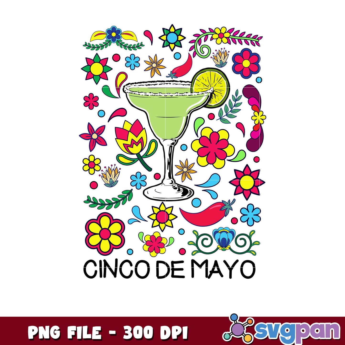 Cinco De Mayo Margarita PNG 300 DPI