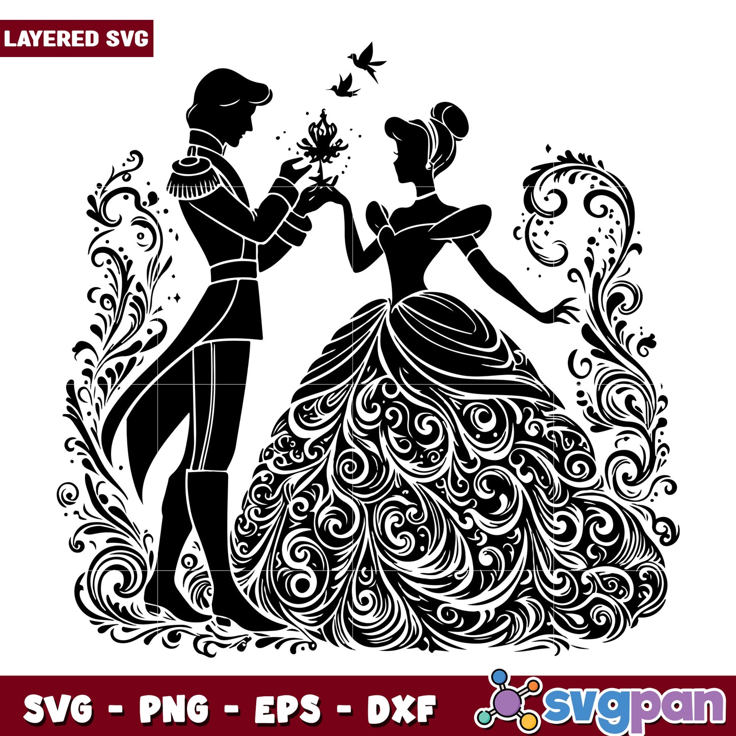 Cinderella Prince Silhouette SVG