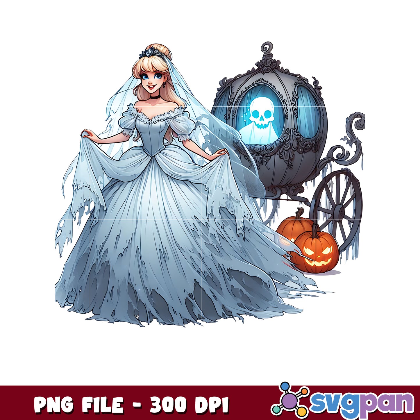 Cinderella halloween pumpkin carriage png, disney princess png, disneyland halloween png