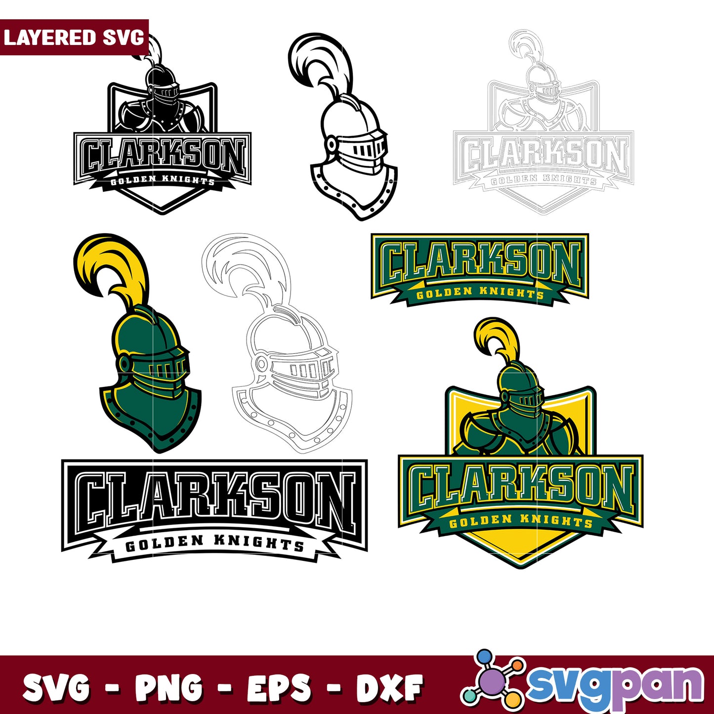 Clarkson Golden Knights SVG Bundle Layered Files