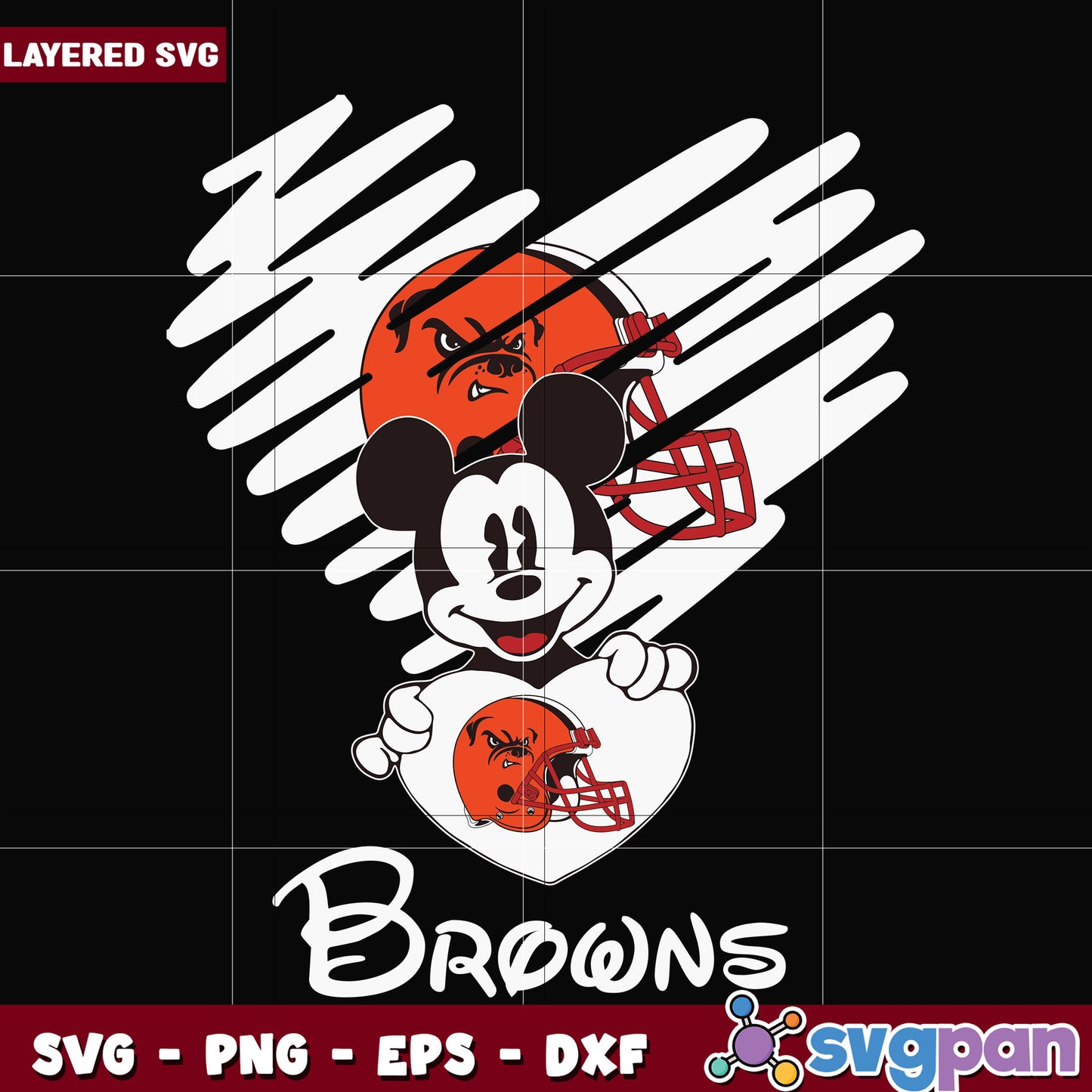Cleveland Browns heart svg, nfl games today svg, american football league svg