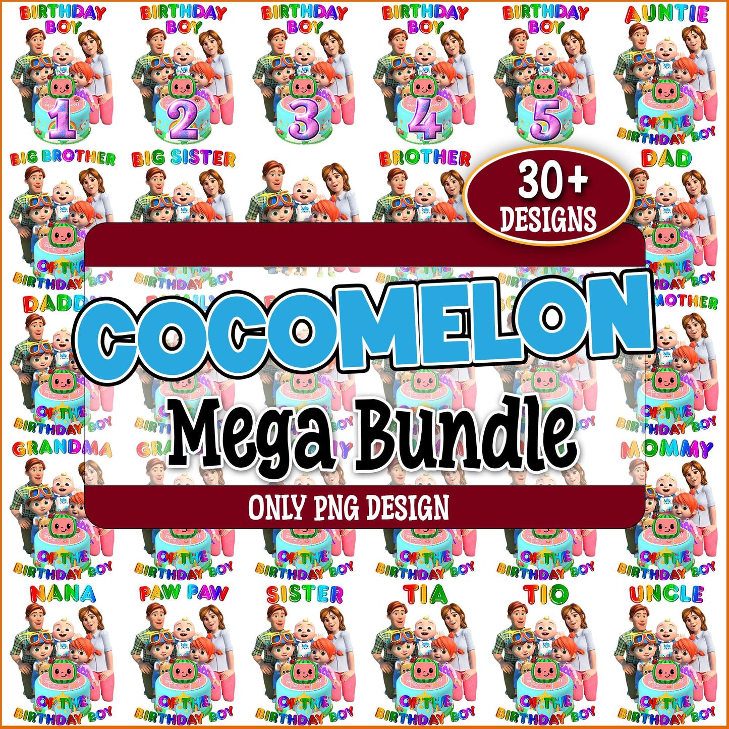 Cocomelon birthday boy png bundle