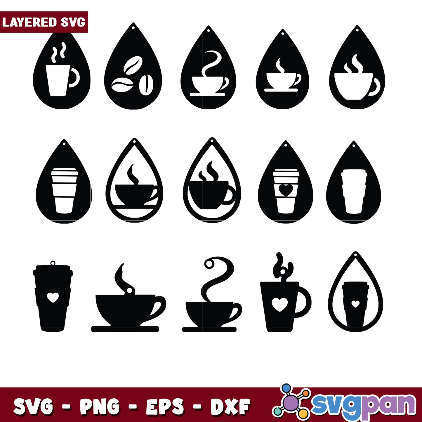 Coffee Lover Earring SVG Bundle