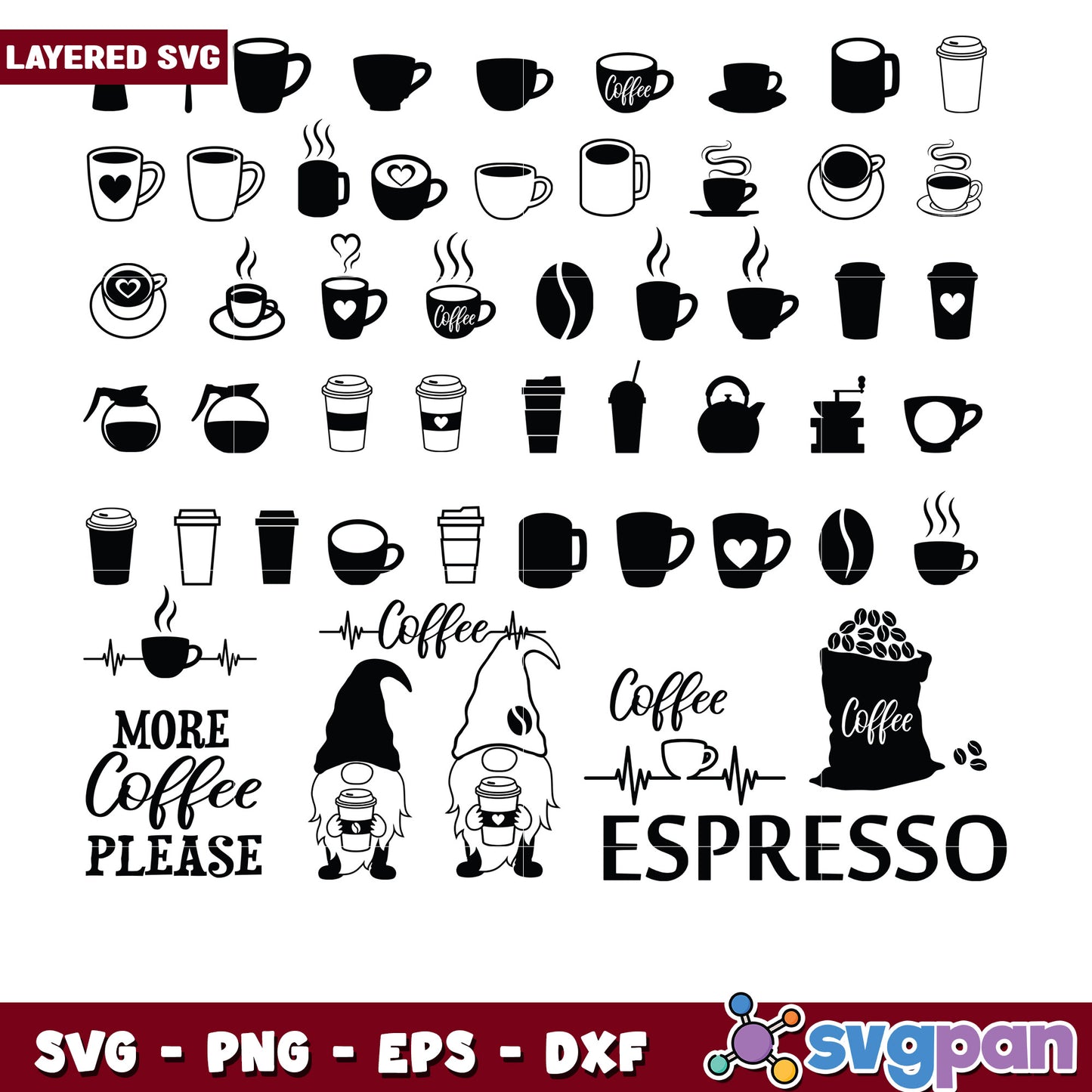 Coffee SVG Bundle Layered Designs