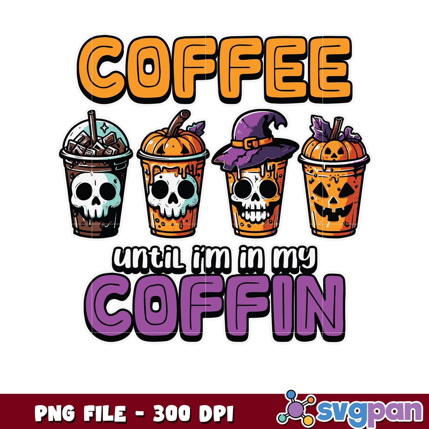 Coffee coffin png, halloween candy png, halloween quotes png