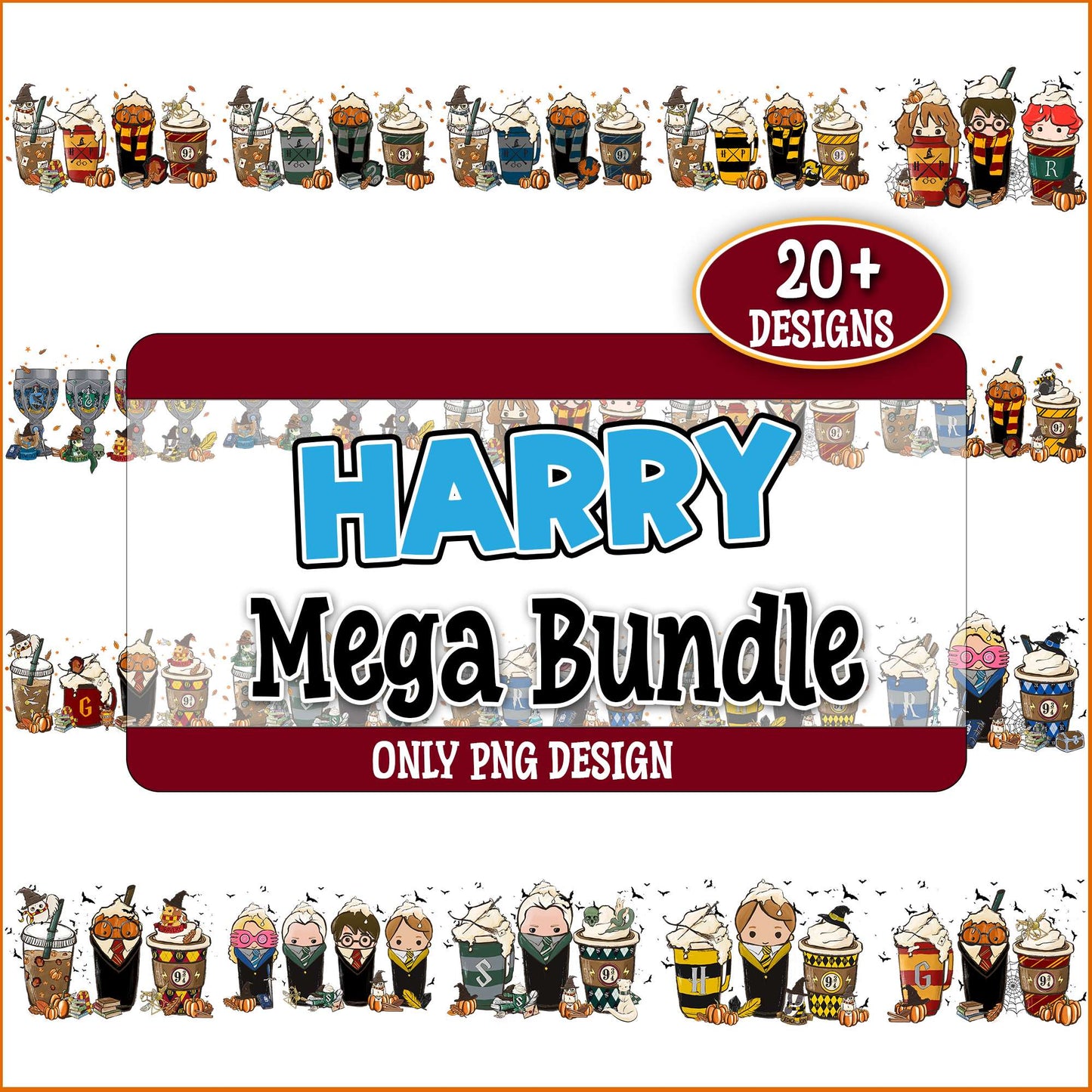 Coffee cup harry potter png bundle