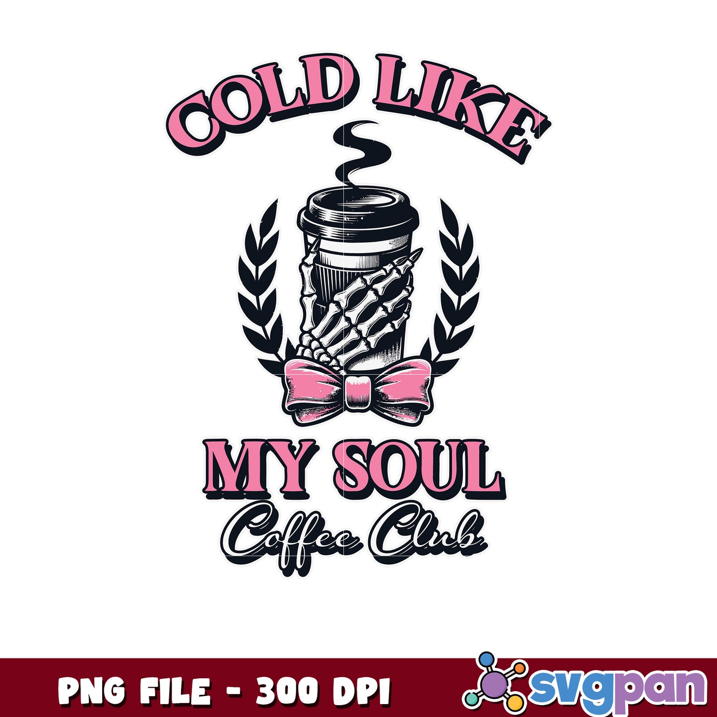 Cold like my soul coffee club png, scary characters png, halloween holiday png