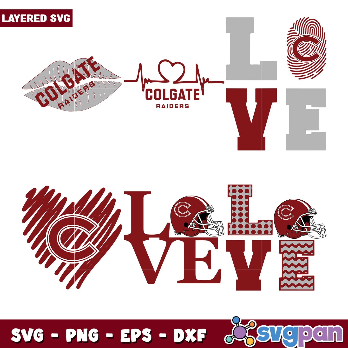 Colgate Raiders Love Bundle SVG Design Pack