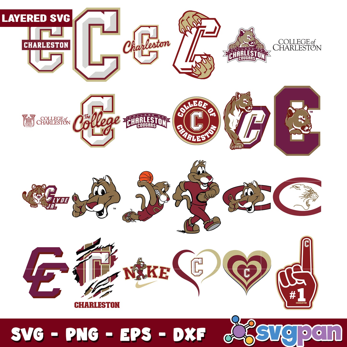 College of Charleston SVG Bundle Logos & Mascots