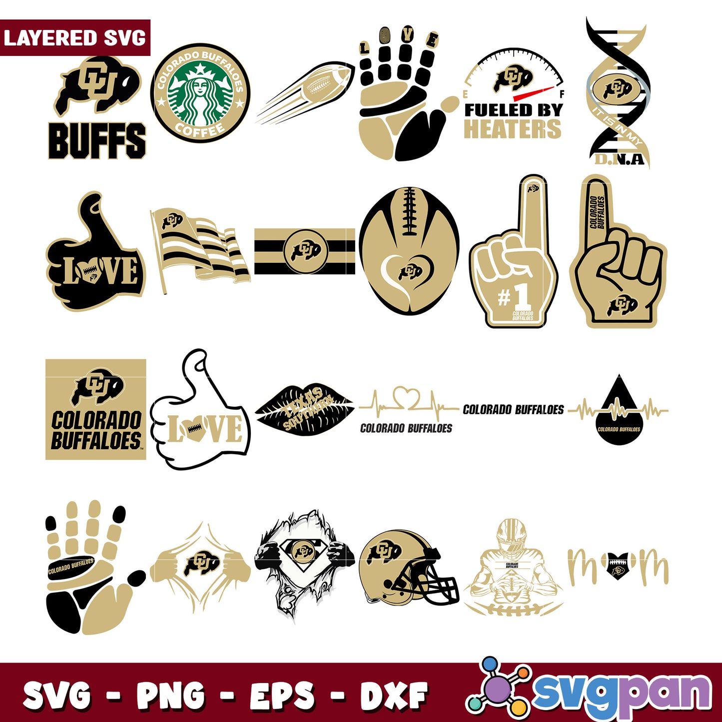 Colorado Buffaloes SVG Bundle for Creative Projects