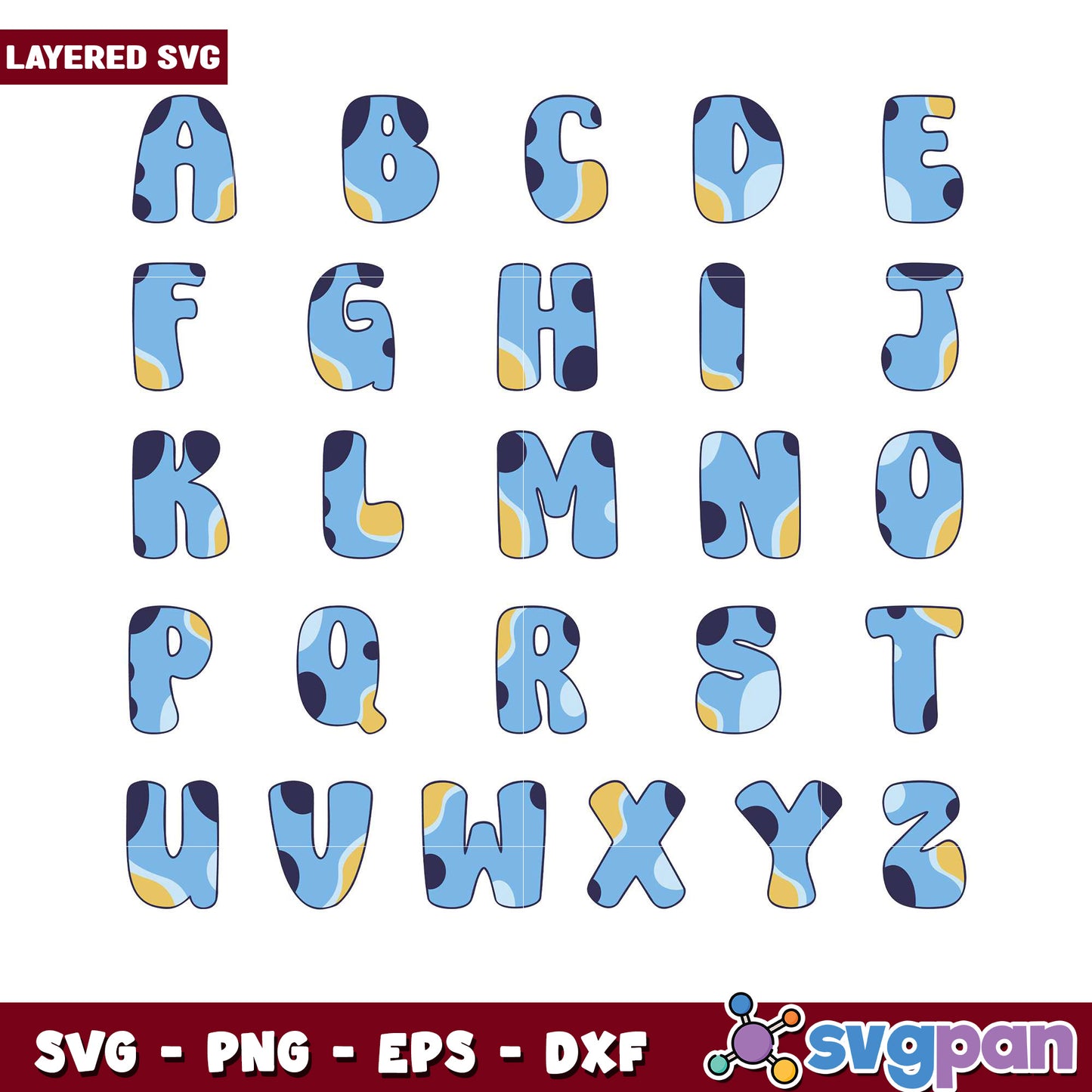 Bluey font SVG Bundle for Craft Projects