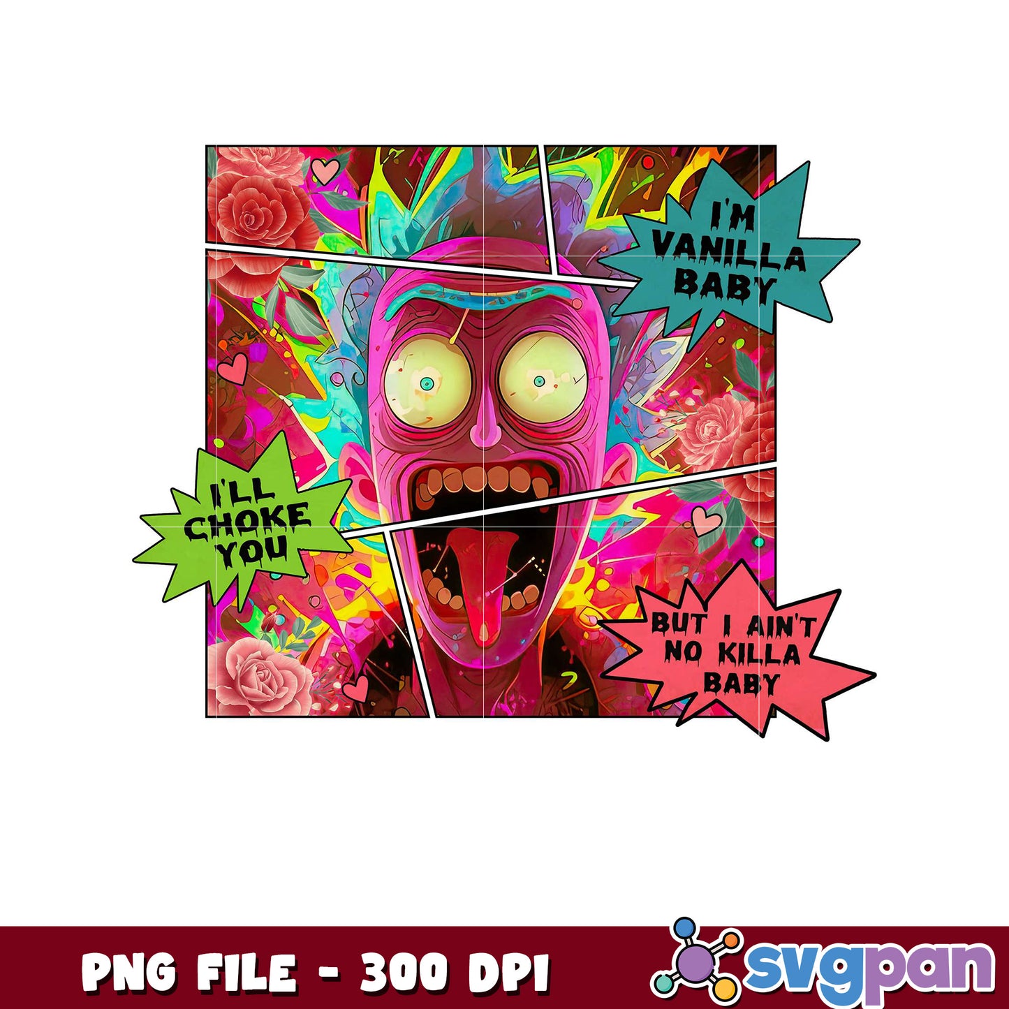 Colorful Cartoon Character Art PNG File, 300 DPI Quality