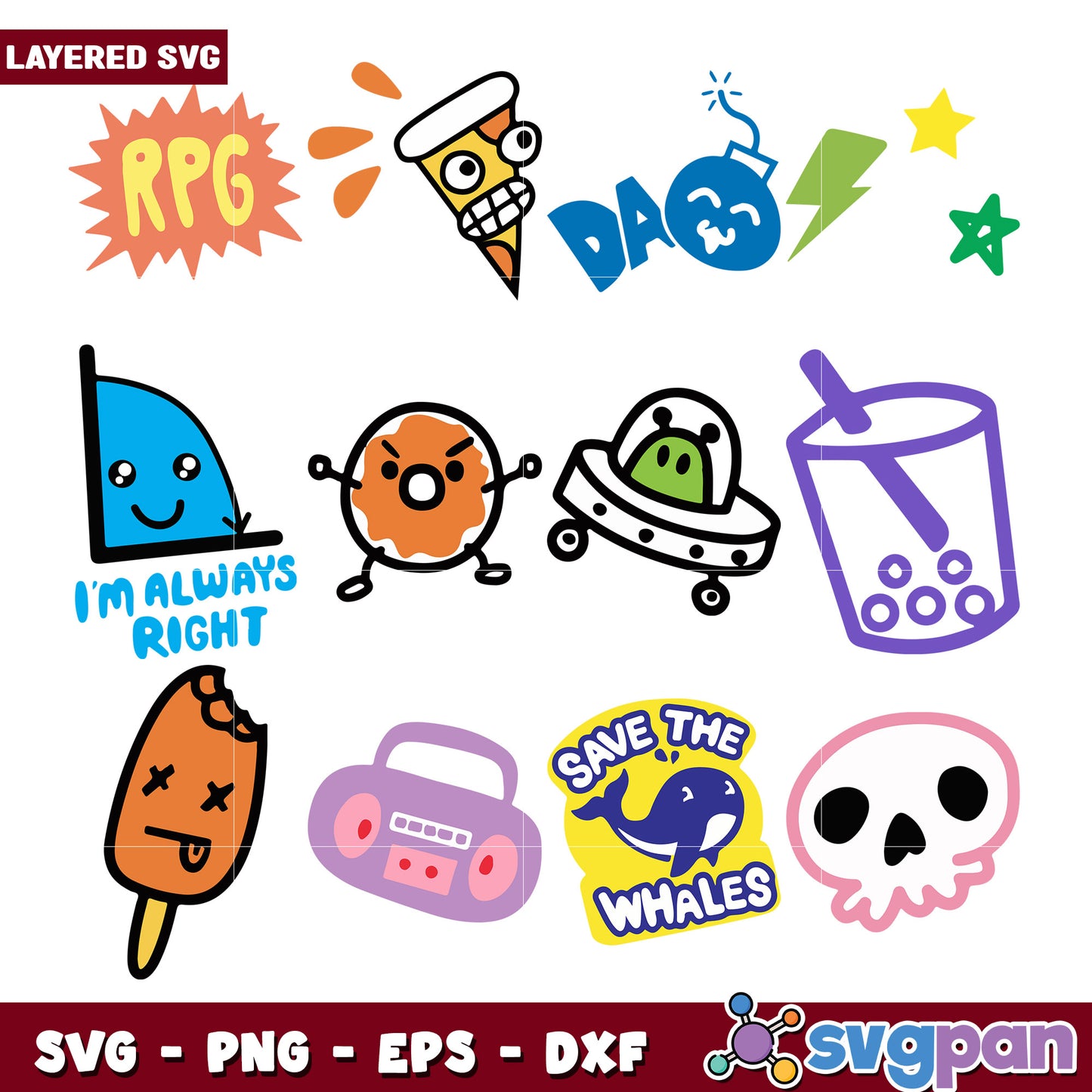 Colorful Layered SVG Bundle for Creative Projects
