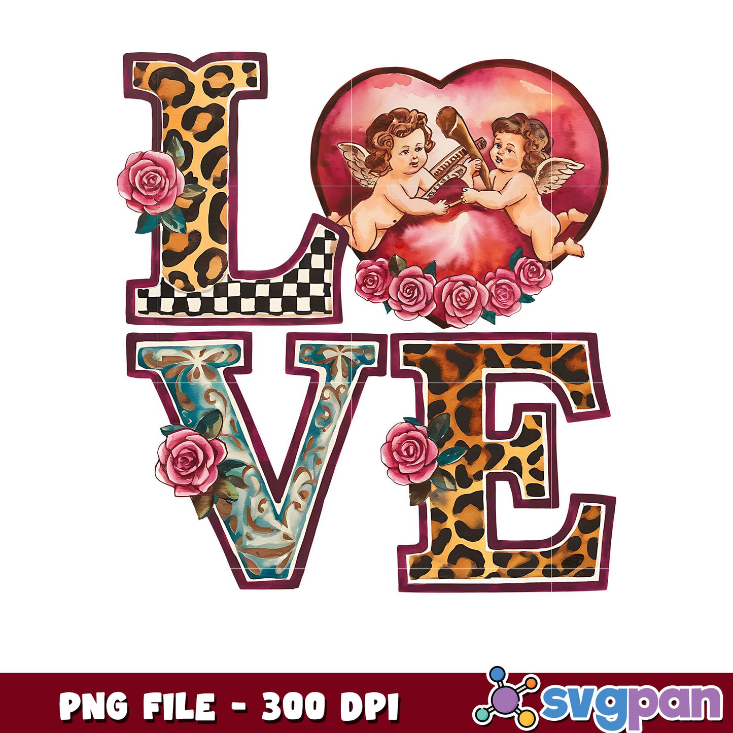 Colorful Love Letter Design, Perfect for Digital Prints