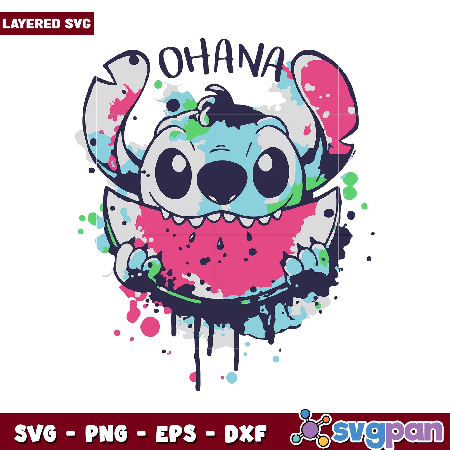 Colorful Ohana Watermelon Design, perfect for unique projects