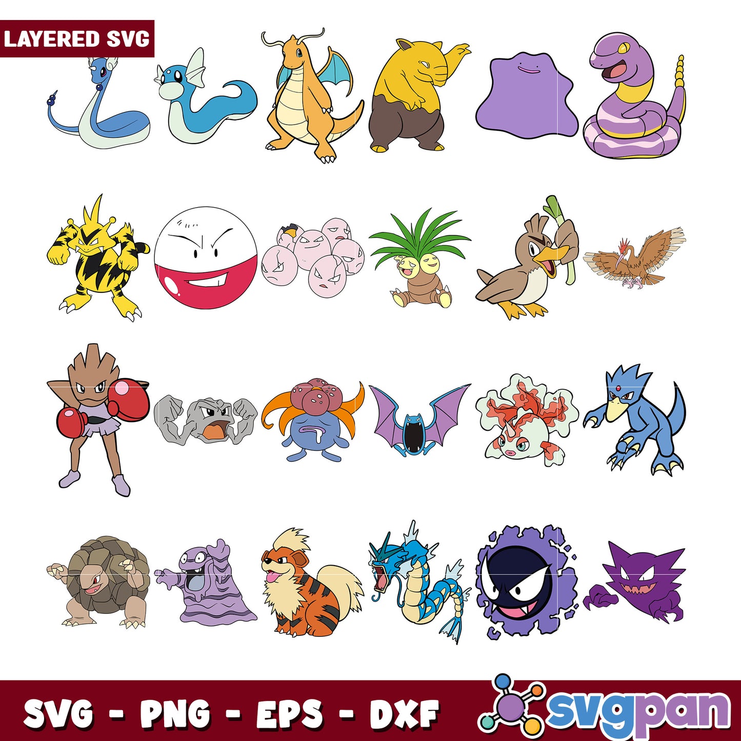 Colorful Pokemon Bundle SVG for Creative Projects