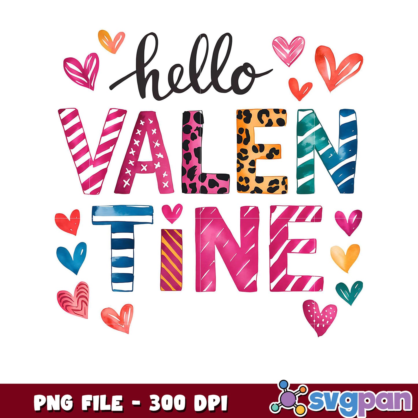 Colorful Valentine PNG, perfect for your love designs