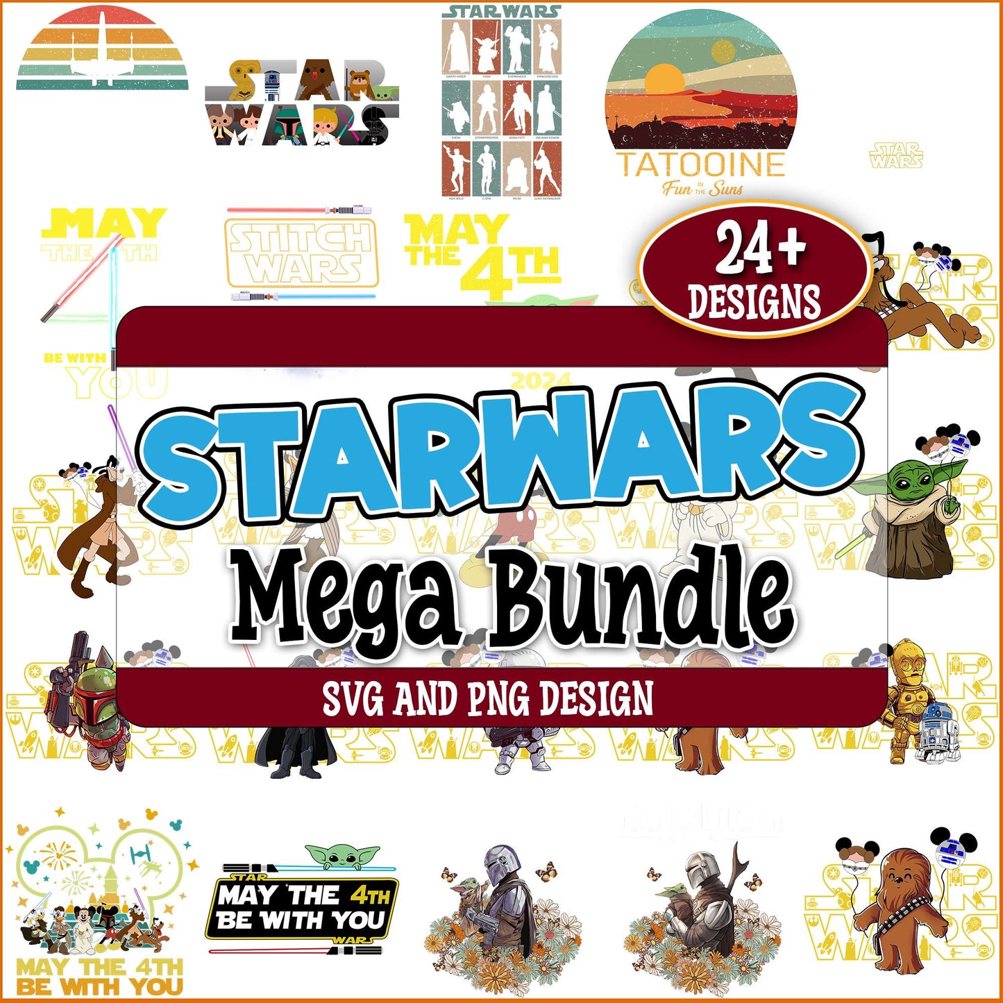 Colorful star wars svg bundle