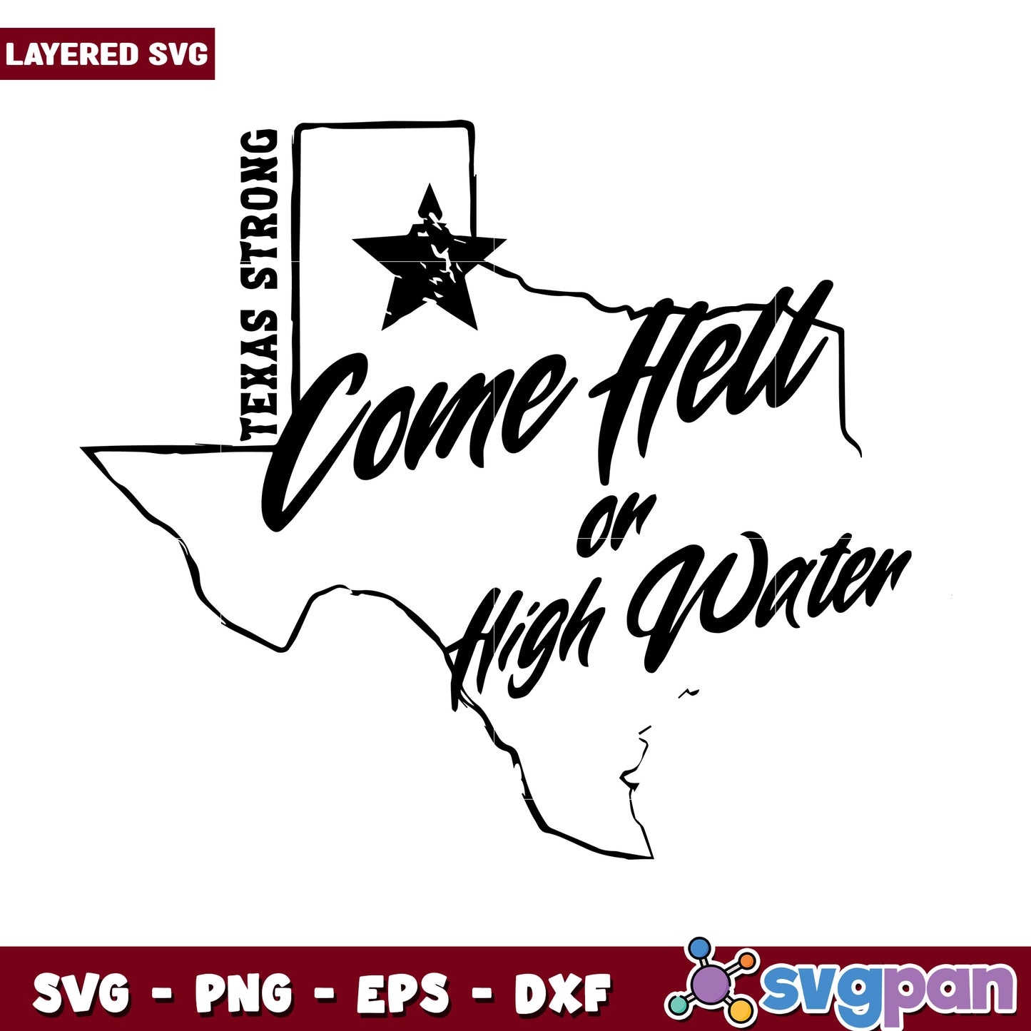 Come hell or high water svg, determined mindset quote svg, southern grit design svg