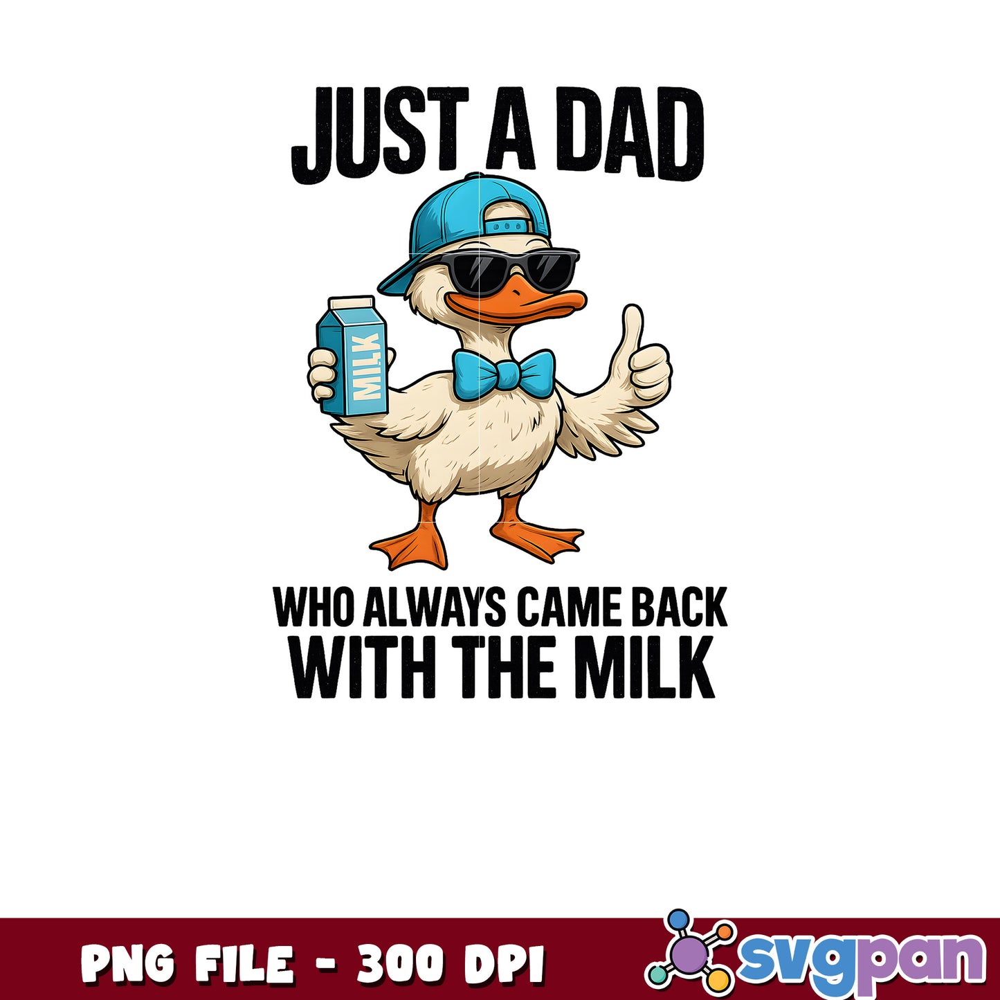 Cool Dad Duck Milk PNG 300 DPI Download