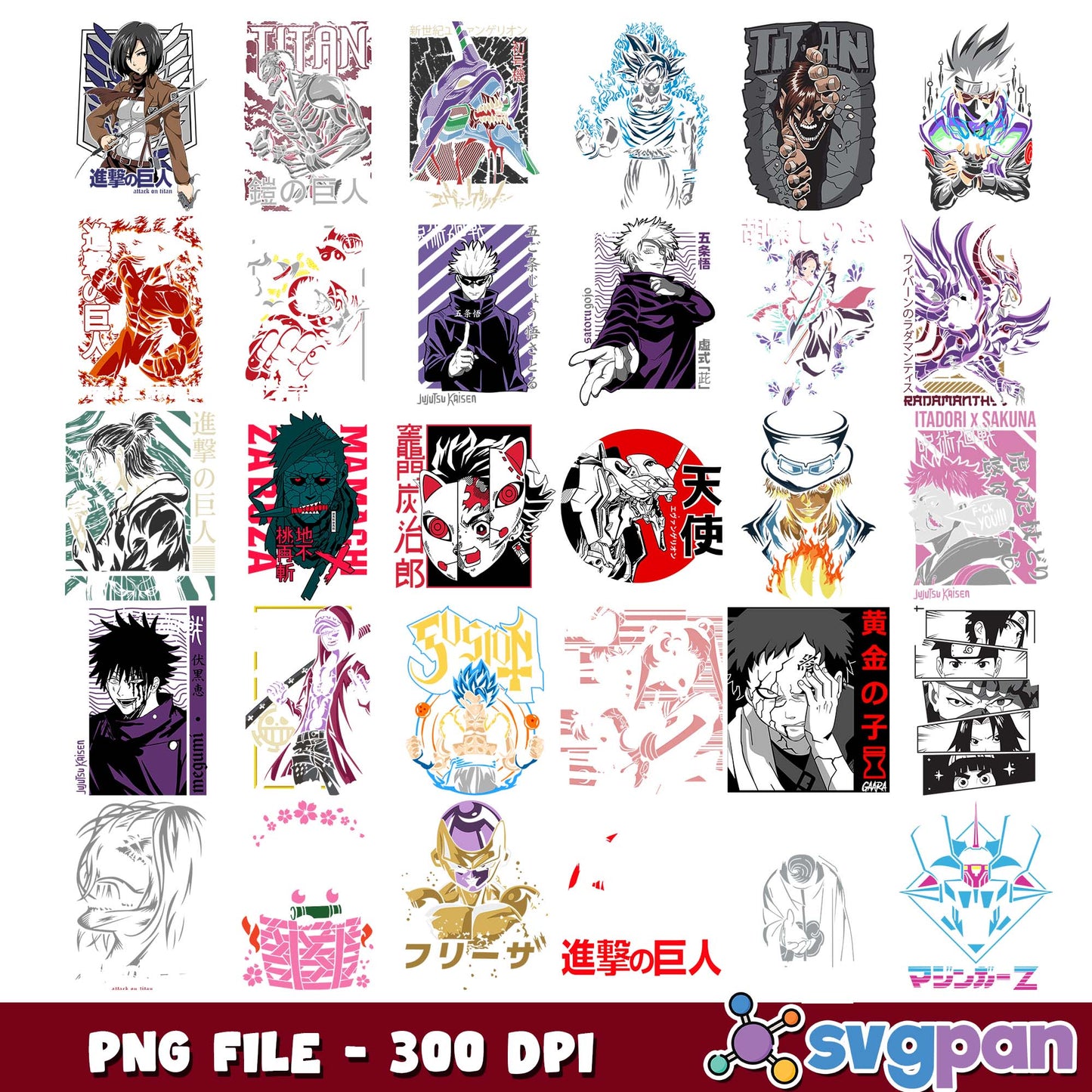 Cool design anime png bundle, anime t shirts png, t shirt with anime png