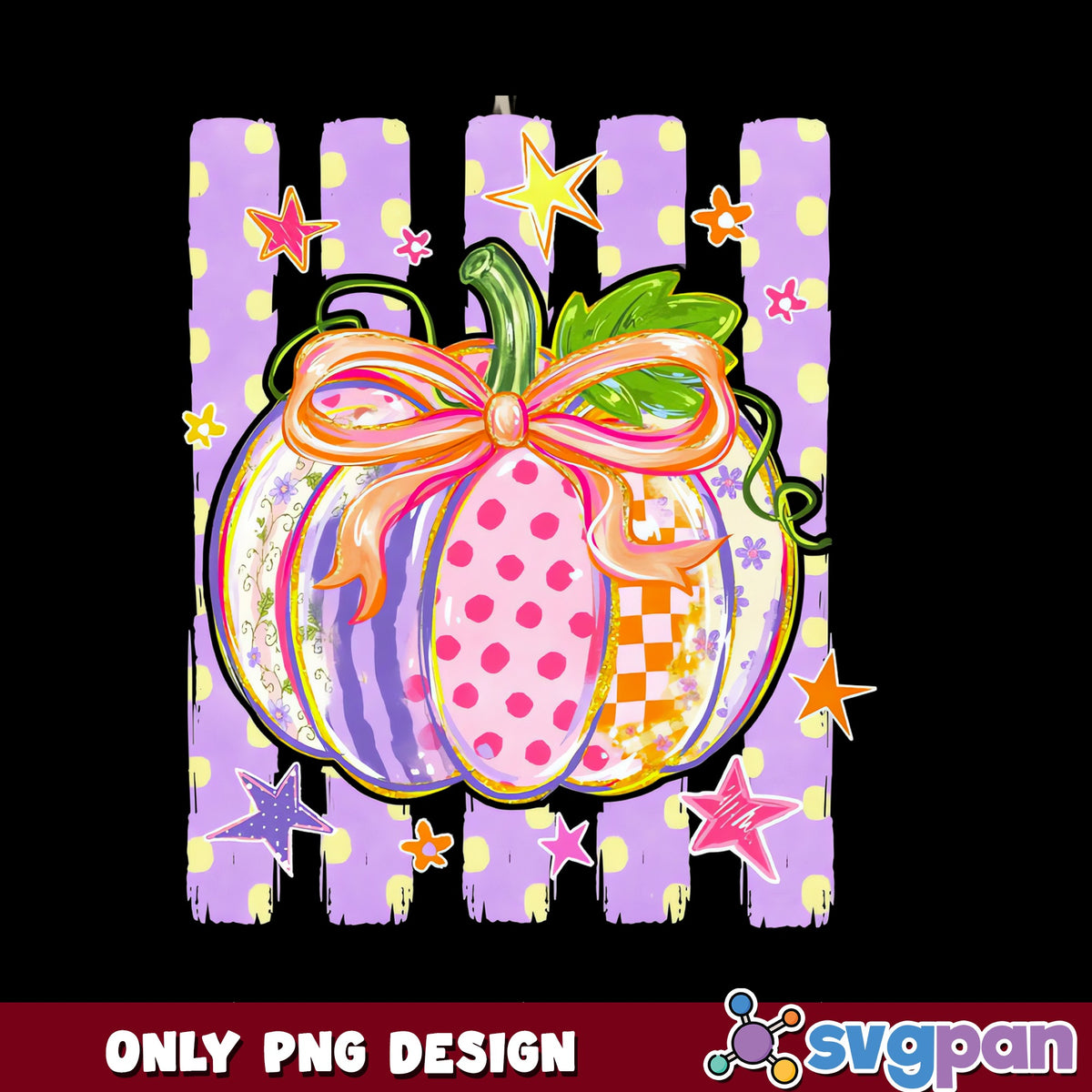 Coquette Pumpkin PNG, Halloween Bow Pumpkin PNG, Fall PNG