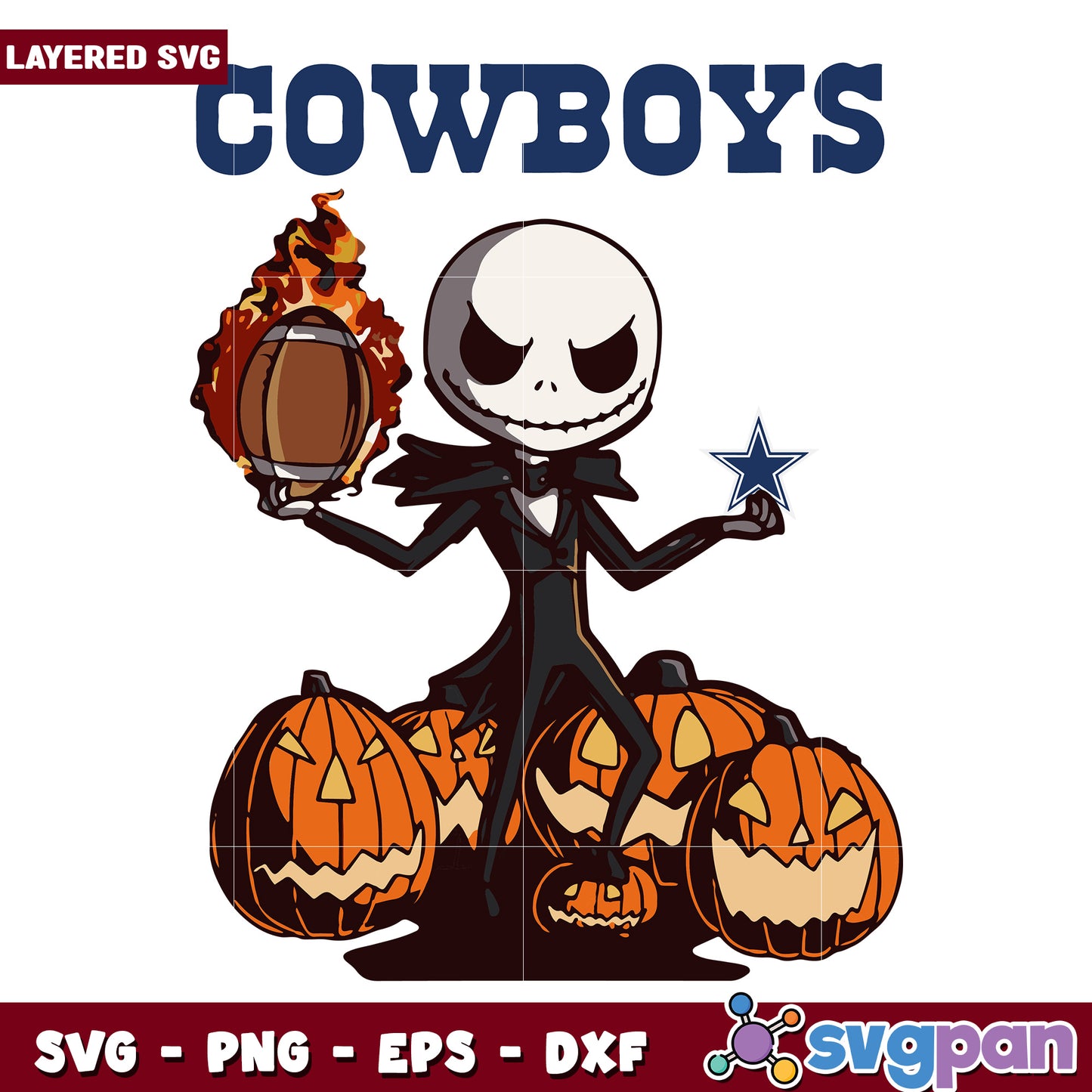 Cowboys Jack and pumkins svg, nfl teams svg, super bowl svg