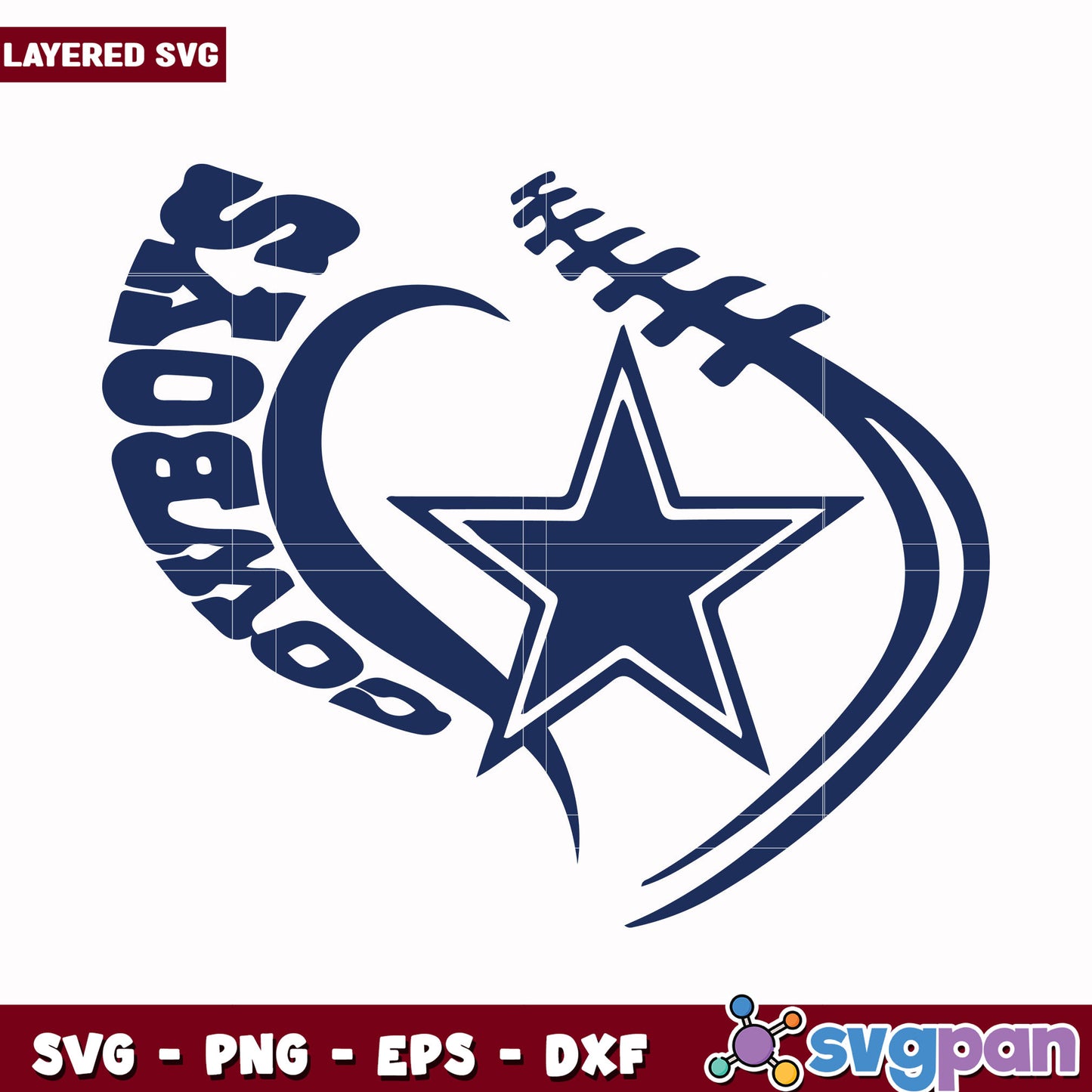 Cowboys heart svg, nfl games today svg, american football league svg