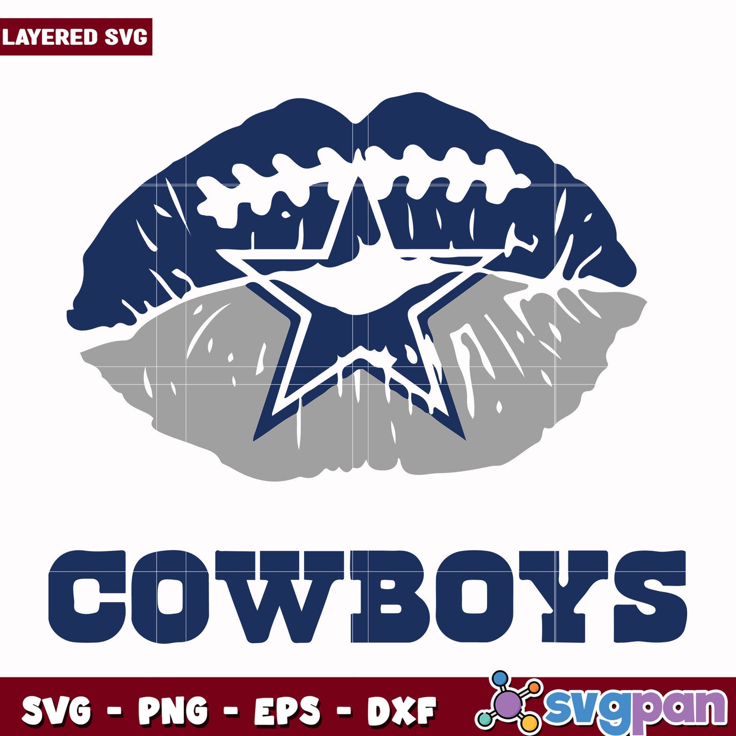Cowboys lips logo svg, nfl teams svg, american rugby svg